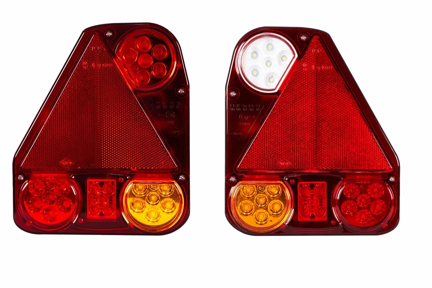 Pilotos Traseros LED LZD 774 LZD 776 de 6 Funciones 12/24 V | Juego de luces LED de 12/24 V con homologación E9. Ideal para remolques, camiones y maquinaria agrícola en carretera.