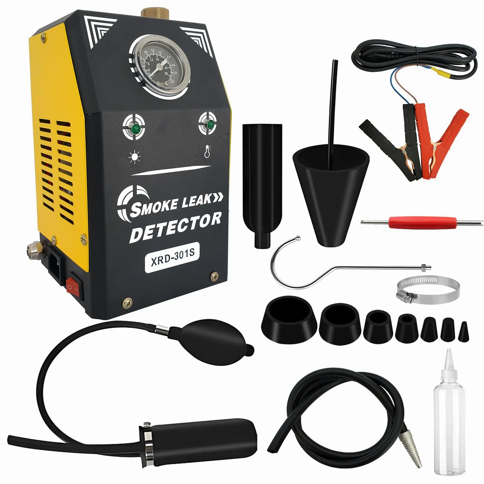 Máquina de Humo Automotriz con Bomba de Aire Integrada y Medidor de Presión, Máquina de Humo Automotriz - Máquina de Humo EVAP de 12V DC para Autos, Motocicletas, Camiones, Barcos, UTVs de 12V