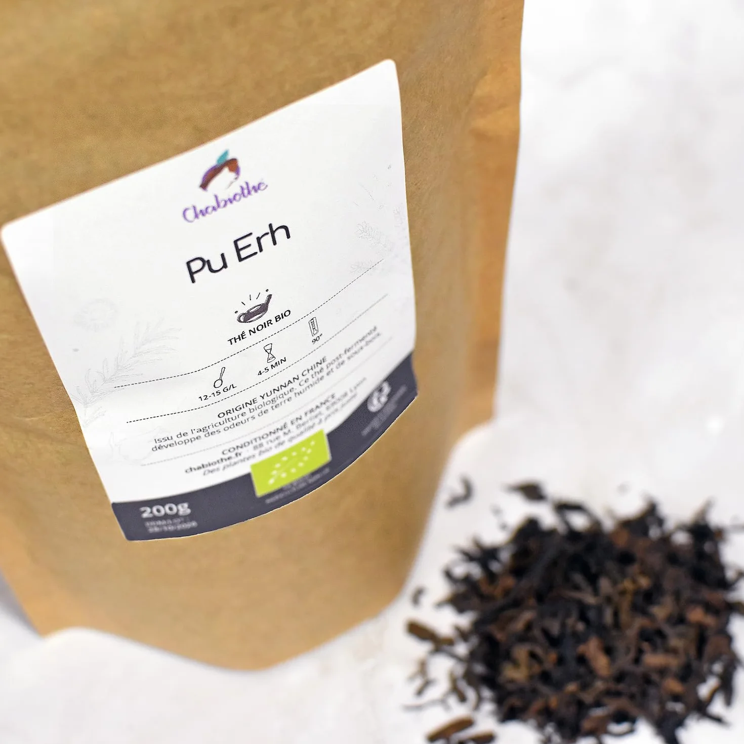 Té Pu Erh BIO 200g Yunnan fermentada orgánico