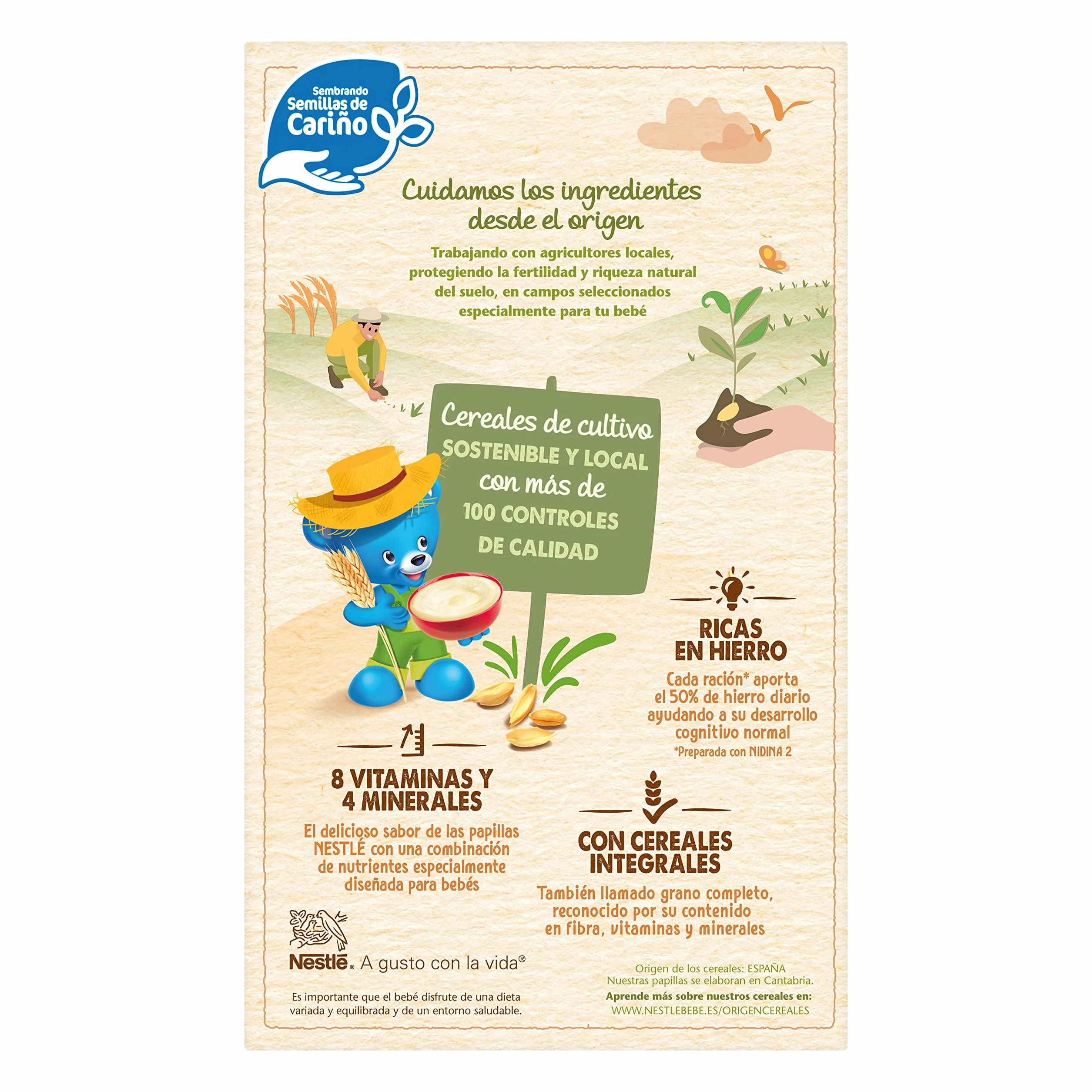 Nestlé Papilla 8 Cereales con Miel, 725 g