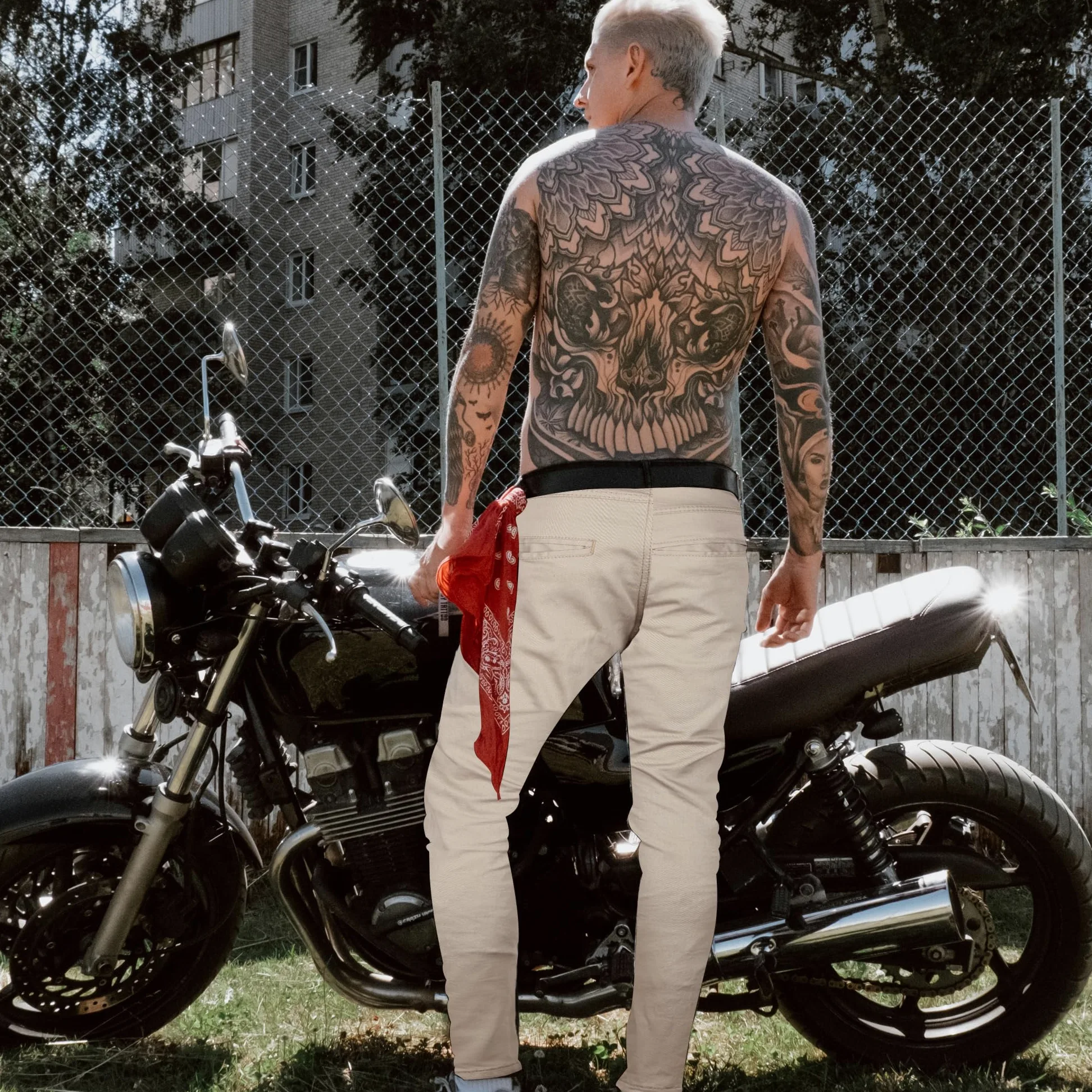 Bikers Gear Australia - Vaqueros de Motocicleta Modernos Estilo Chino con Forro Kevlar, con protección CE 1621-1