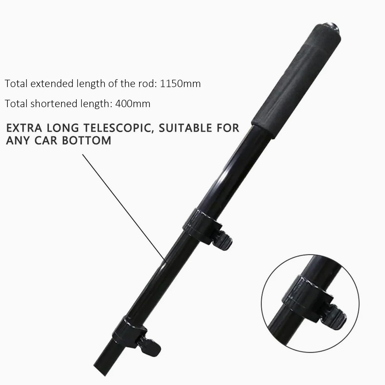 Espejo de inspección bajo vehículos, Espejo telescópico con luz LED y Rueda Universal, Varilla Extensible de 40-115 cm, batería Recargable, para talleres mecánicos