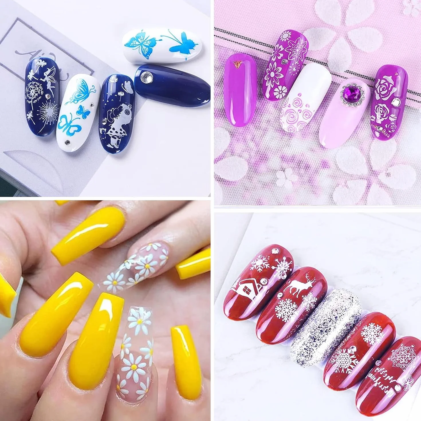 Kit de Estampado de Uñas 8 Pcs Placas Estampacion Stamping Uñas