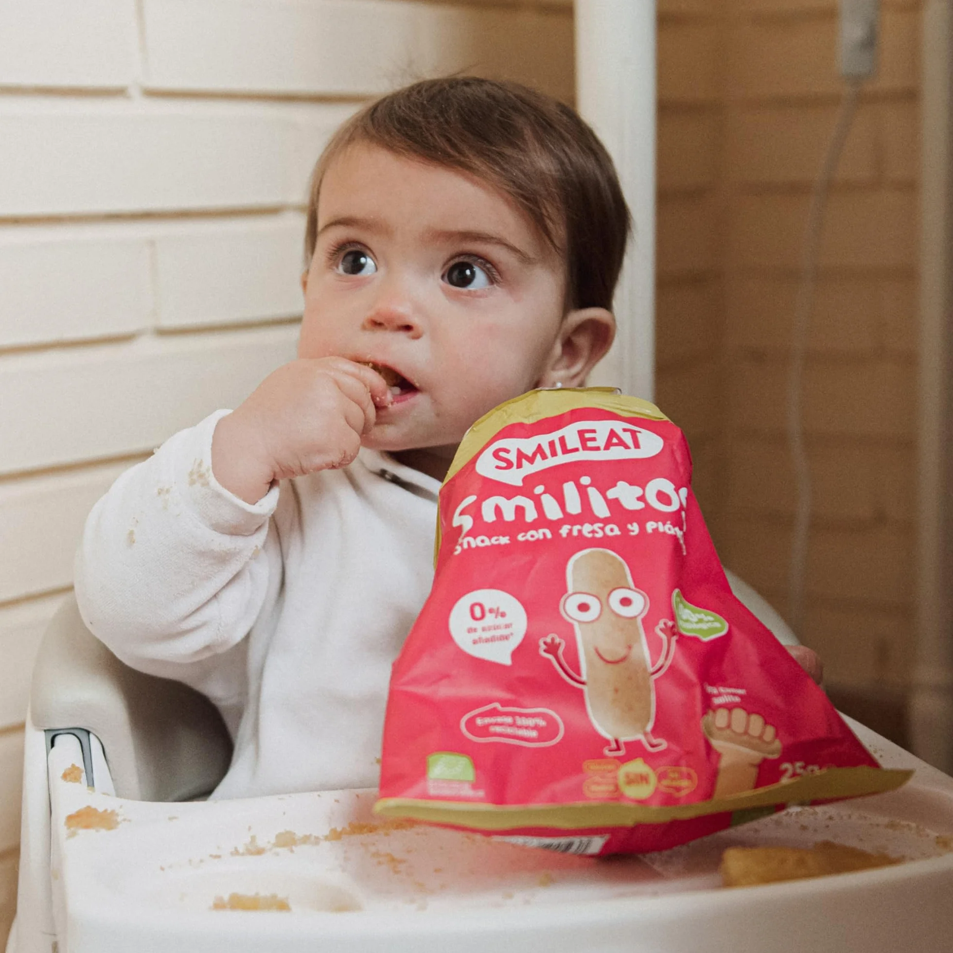 Smileat Bolsas de Snacks Ecológicos de Maíz Fresa y Plátano Pack 12 x 25g