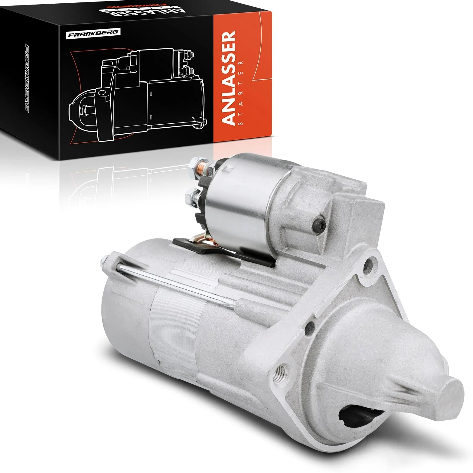 Frankberg Motor de arranque para automóvil Diesel 1,7 KW/12 V/10 dientes Compatible con X3 E83 Serie 3 Touring E46 Serie 1 E87 Serie 5 Touring E61 Serie 5 E60 Replace# 32801,D7G4