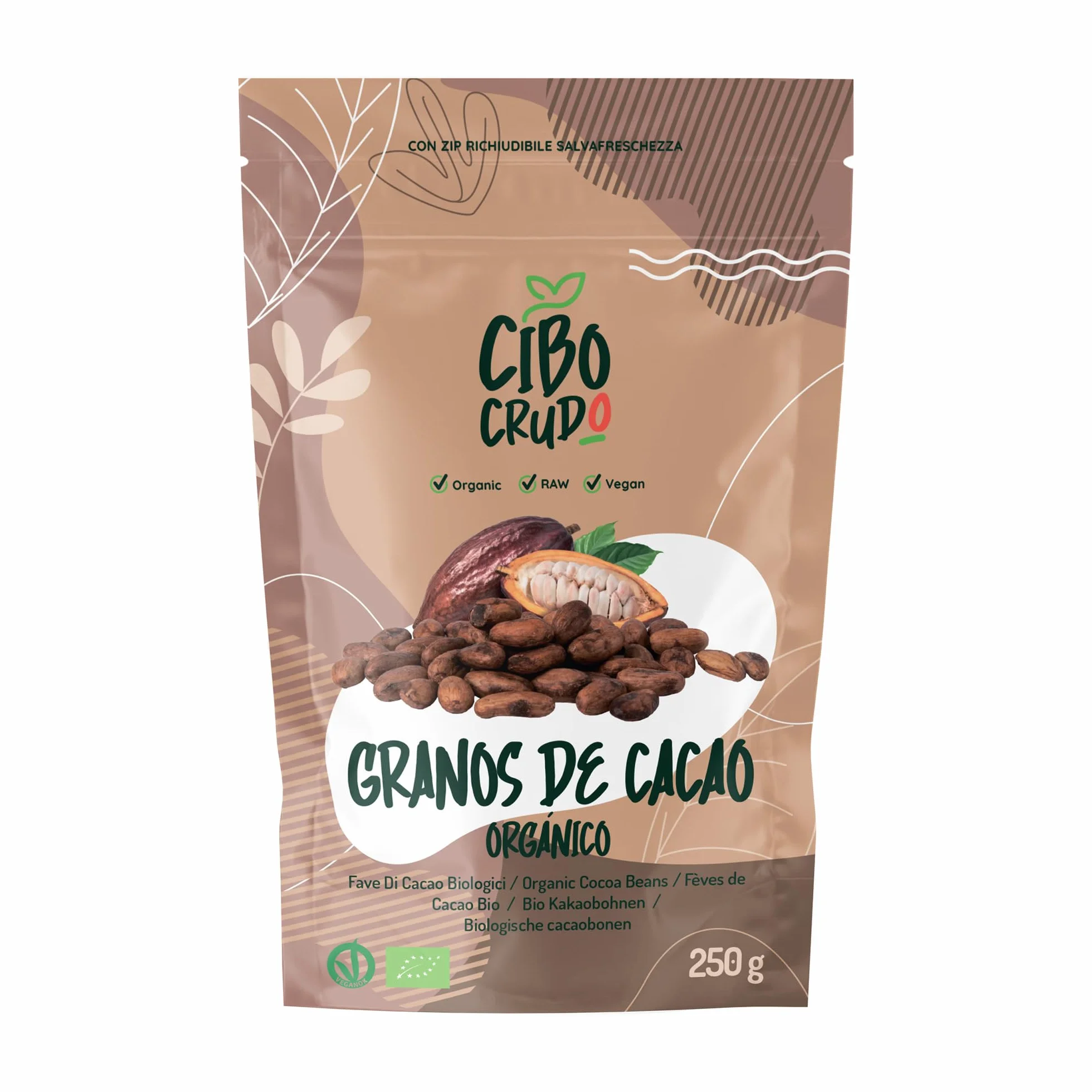 Granos de Cacao Crudo Orgánico 250g - Cacao Puro de Guatemala, Grano o Nibs 100% Natural
