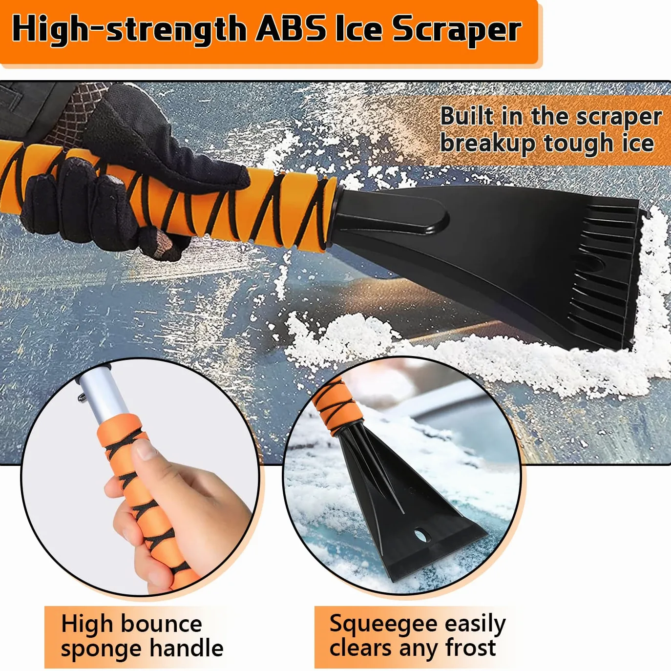 Showvigor Cepillo de Nieve, 68cm 2 en 1 Desmontable Coche Nieve Cepillo y Rasqueta Hielo Coche con Mango de Espuma Ergonómica, Conveniente para los Coches, Camiones, SUVs