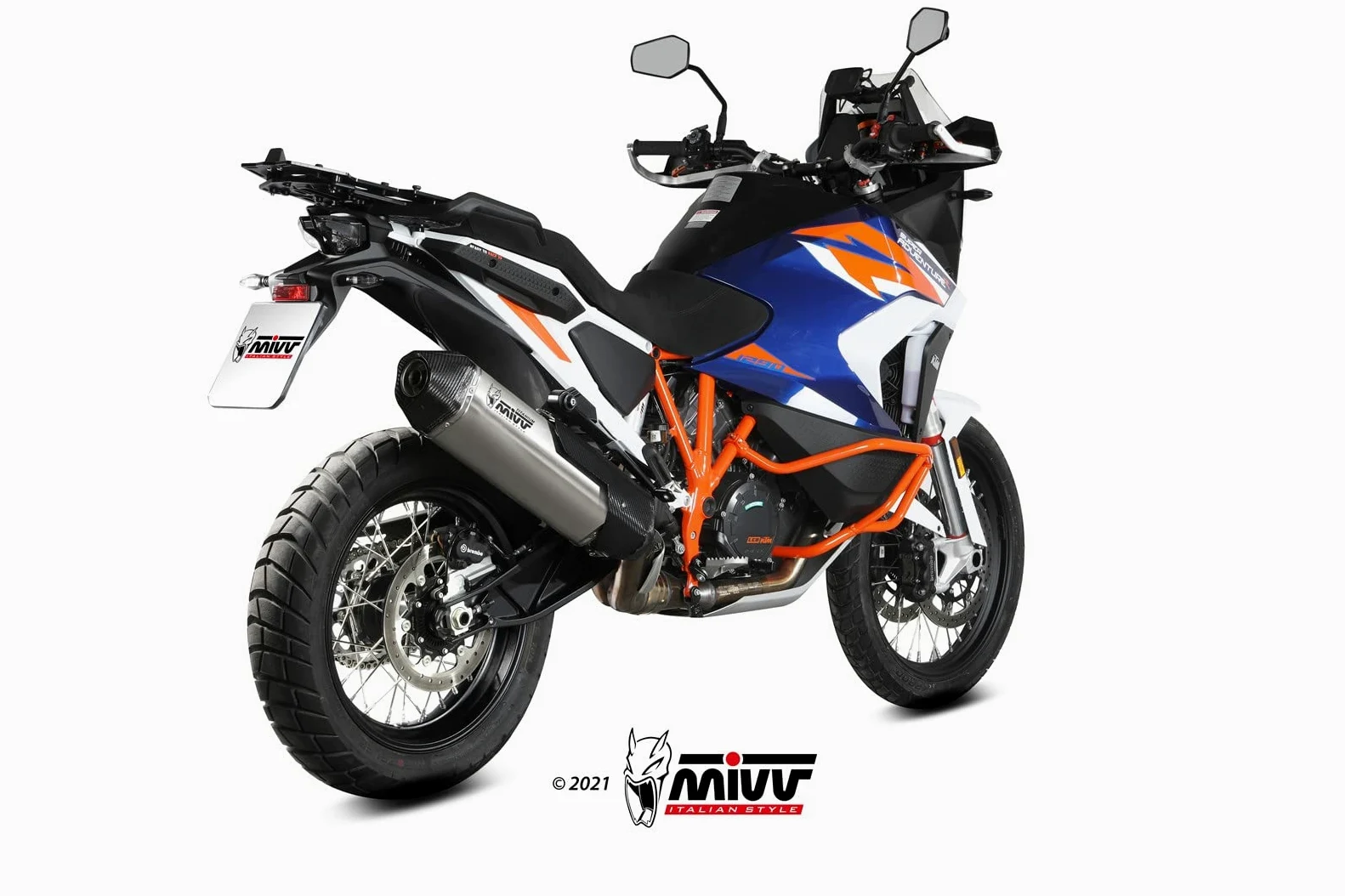 mivv tubo de escape homologado cat-oem speed edge titano copa carbono compatible con ktm 1290 super adventure r s t 2021 2022 mototopgun
