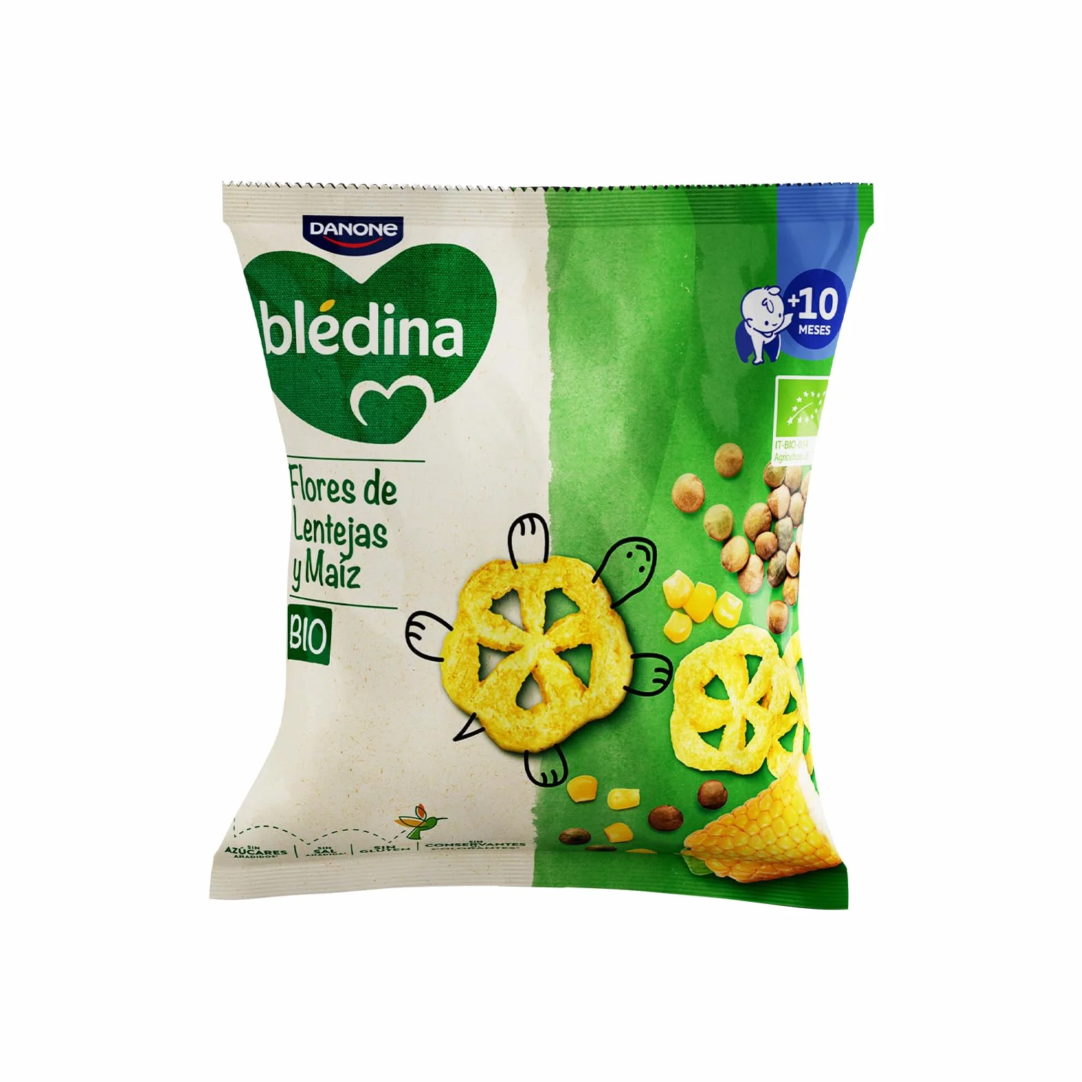 Blédina Snacks BIO Bolsas Lentejas y Maíz Sin Gluten Pack 8x20g