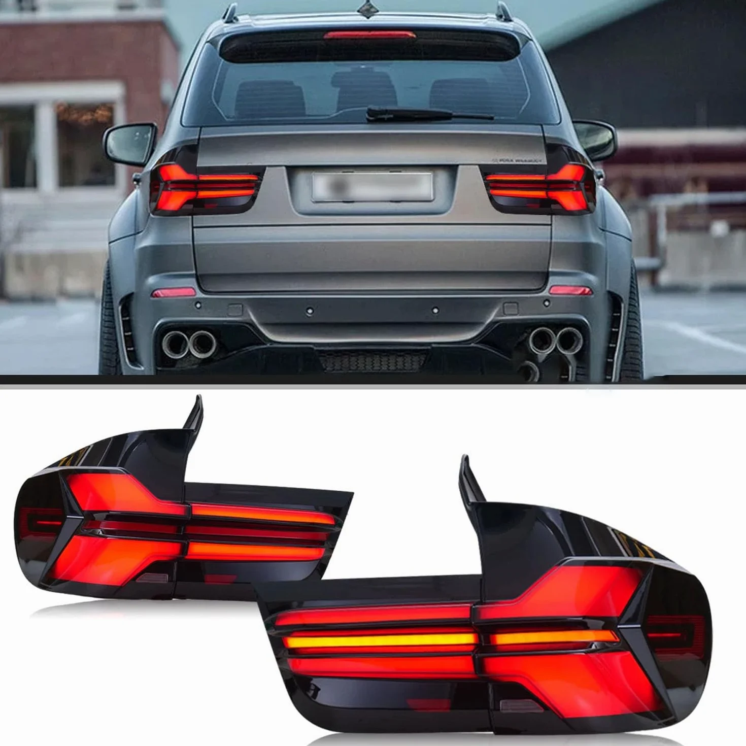 Piloto Trasero para BMW X5 E70 2007 2008 2009 2010 2011 2012 2013,Luz Trasera De Frenos Lámpara Parada Humo Y Transparentes Coche Luces Cola