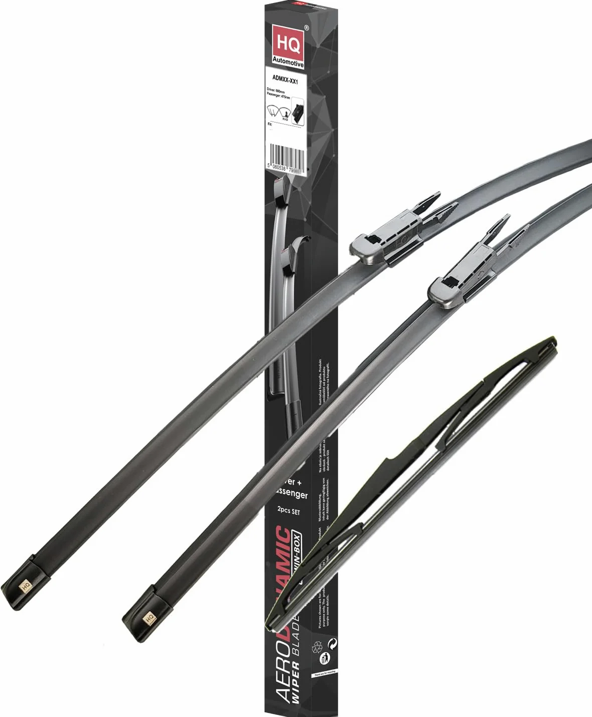HQ AUTOMOTIVE Escobillas limpiaparabrisas para Opel Corsa E (2014-2019), kit delantero y trasero, RHD