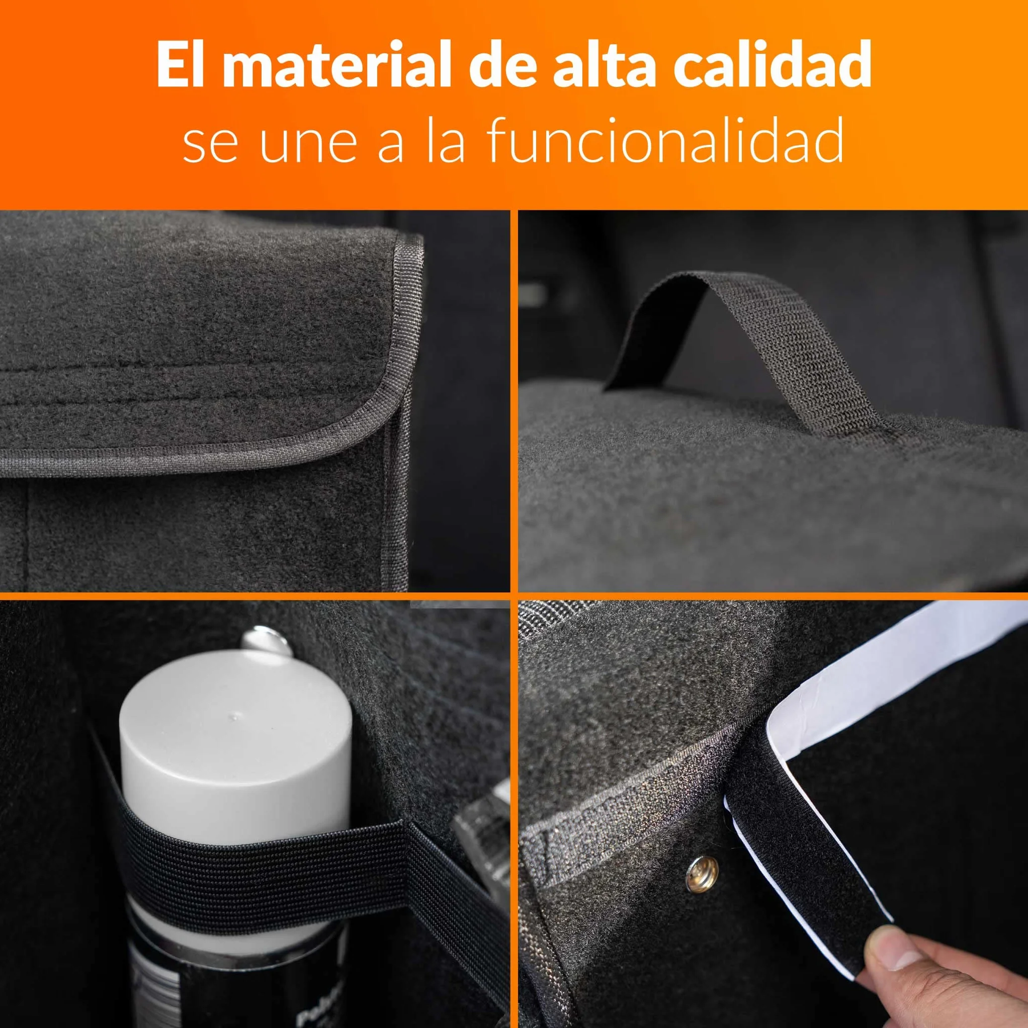 Upgrade4cars Bolsa Maletero Coche de Fieltro | Organizador para Herramientas y Limpieza | Caja Almacenaje Coches Pequeño