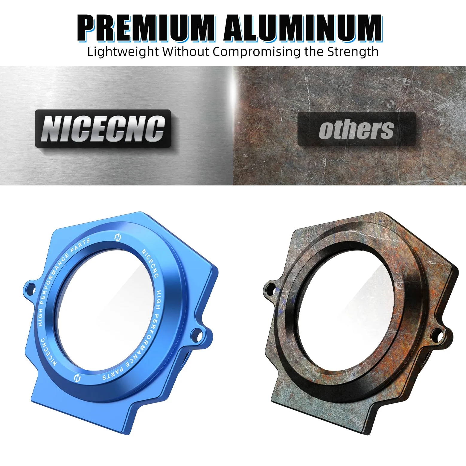 NICECNC Cubierta de Eje de Leva Transparente de aleación de Aluminio Azul Compatible with Yamaha Raptor YFM 700 2006-2024, Raptor 700 R 2009-2024, Raptor 700 SE 2009-2024