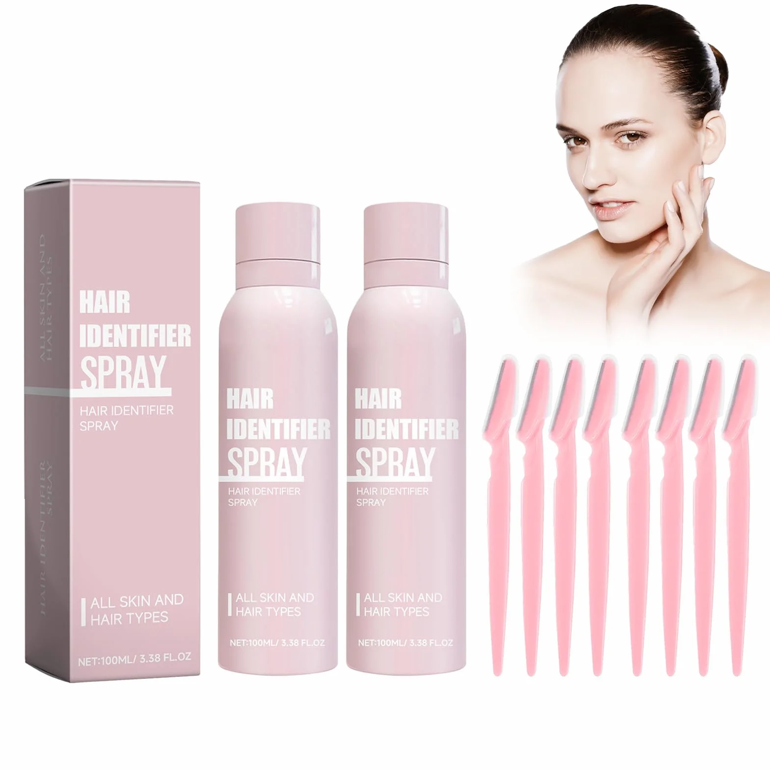 Spray identificador de cabello para afeitado facial, 100 ml, suave, 2 unidades