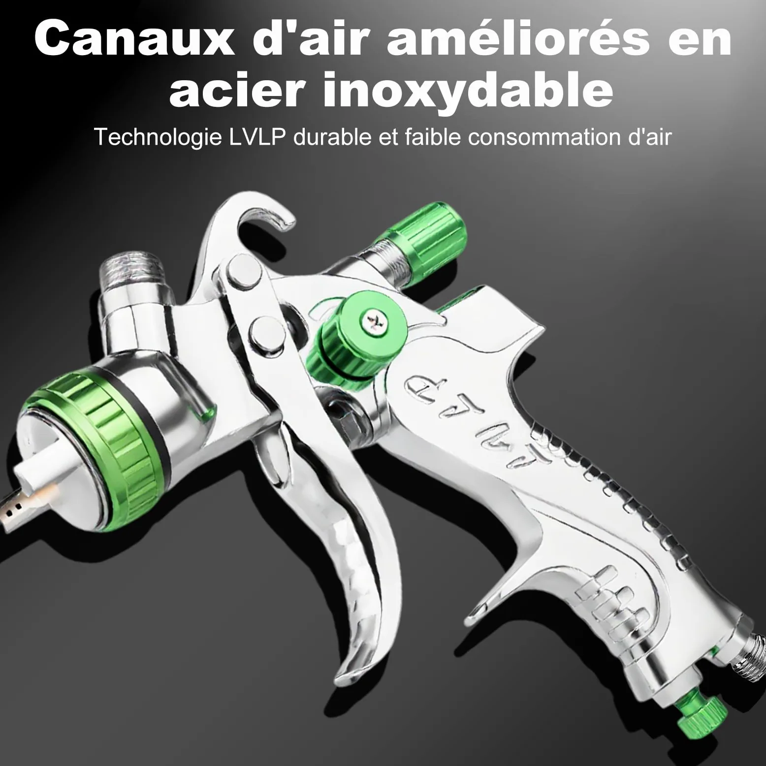 LVLP - Pistola de pulverización de Aire con 10 Tazas mezcladoras Desechables y regulador de Aire, Boquilla de 1.3/1.7/2.0 mm, Pistola de Pintura para automóviles, Pintura de casa, Muebles