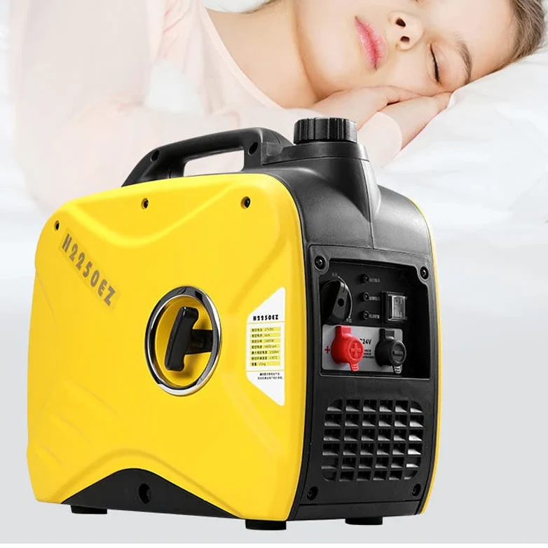 Aire acondicionado de estacionamiento 24V, generador automático gasolina, arranque remoto, vehículo carga CC, silencioso, pequeño diésel,Durabilidad Notable(Yellow)