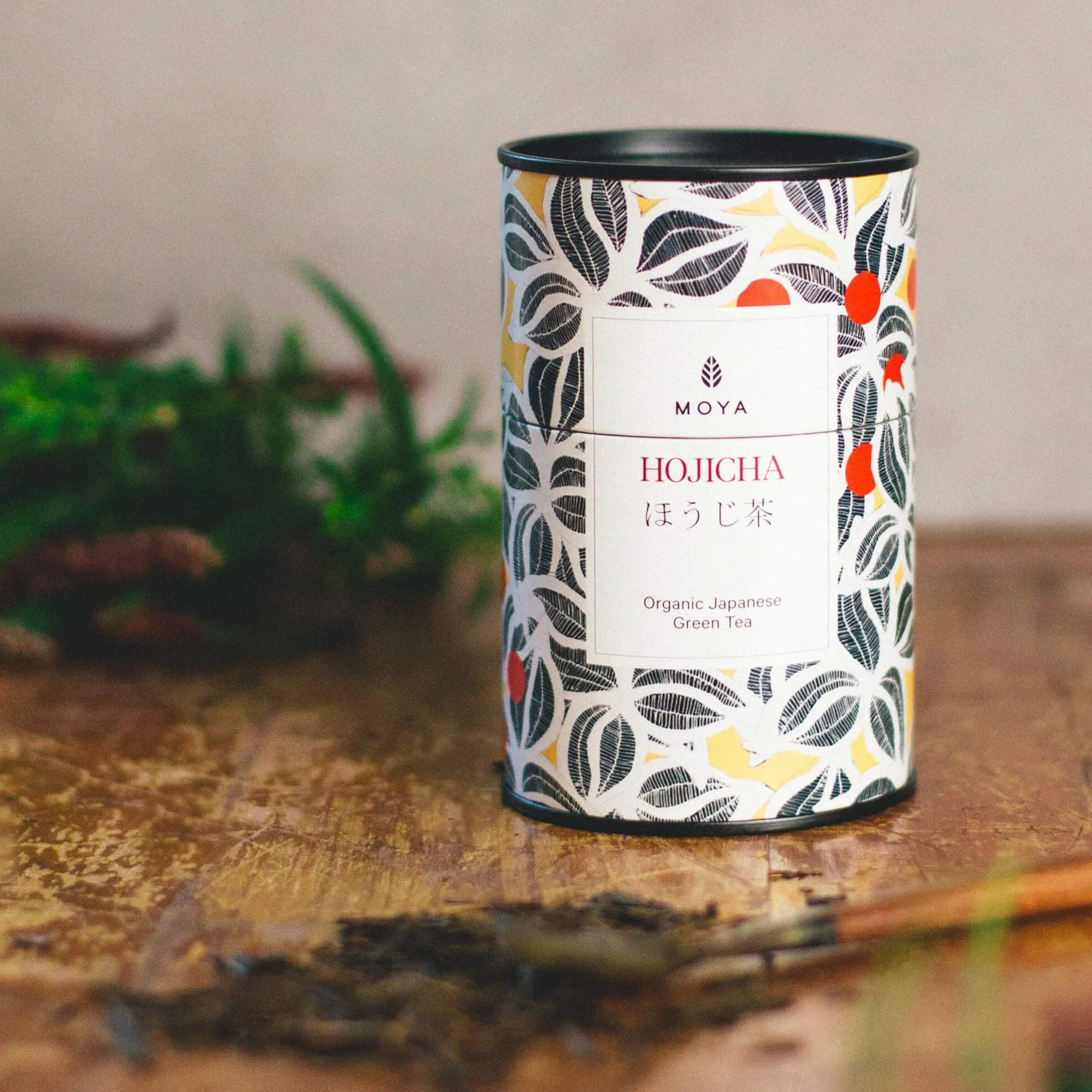 Moya Hojicha Té Verde Orgánico en Hojas Sueltas 60g Lata de Té