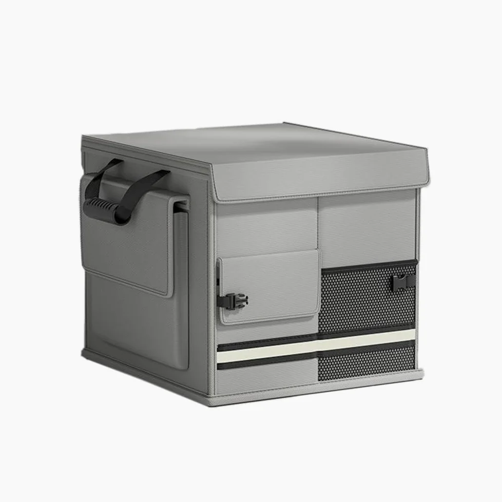 Organizador de maletero de coche, plegable, impermeable, organizador de carga multicompartimento, capacidad de 60 litros para almacenamiento automotriz y organización de vehículos