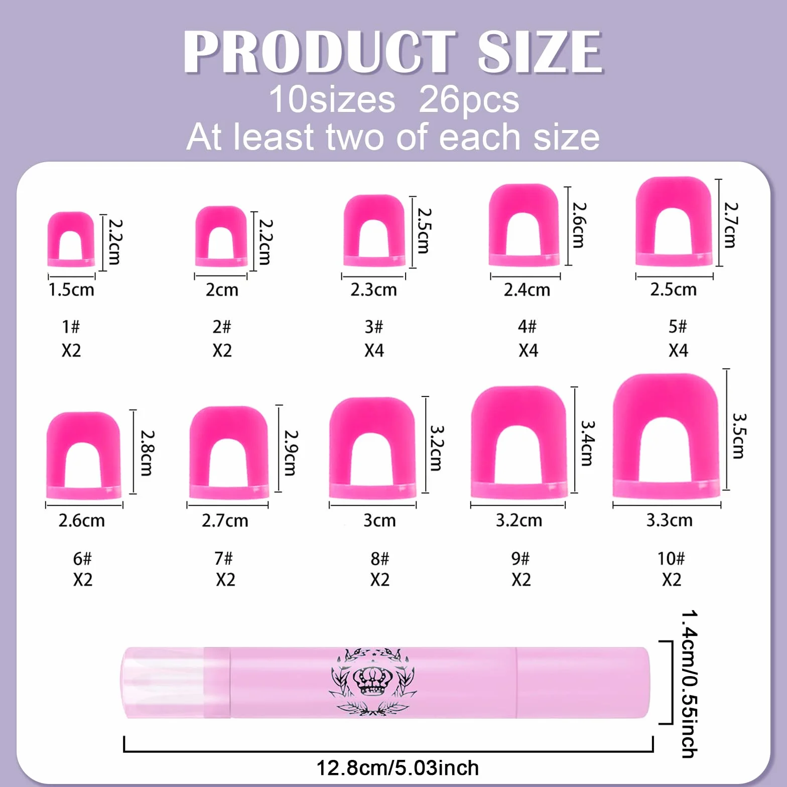 Plantillas para Esmalte de Uñas con Pluma Corrector, Cubierta Protectora Reutilizable 10 Tamaños, Accesorios Nail Art (Rosa)