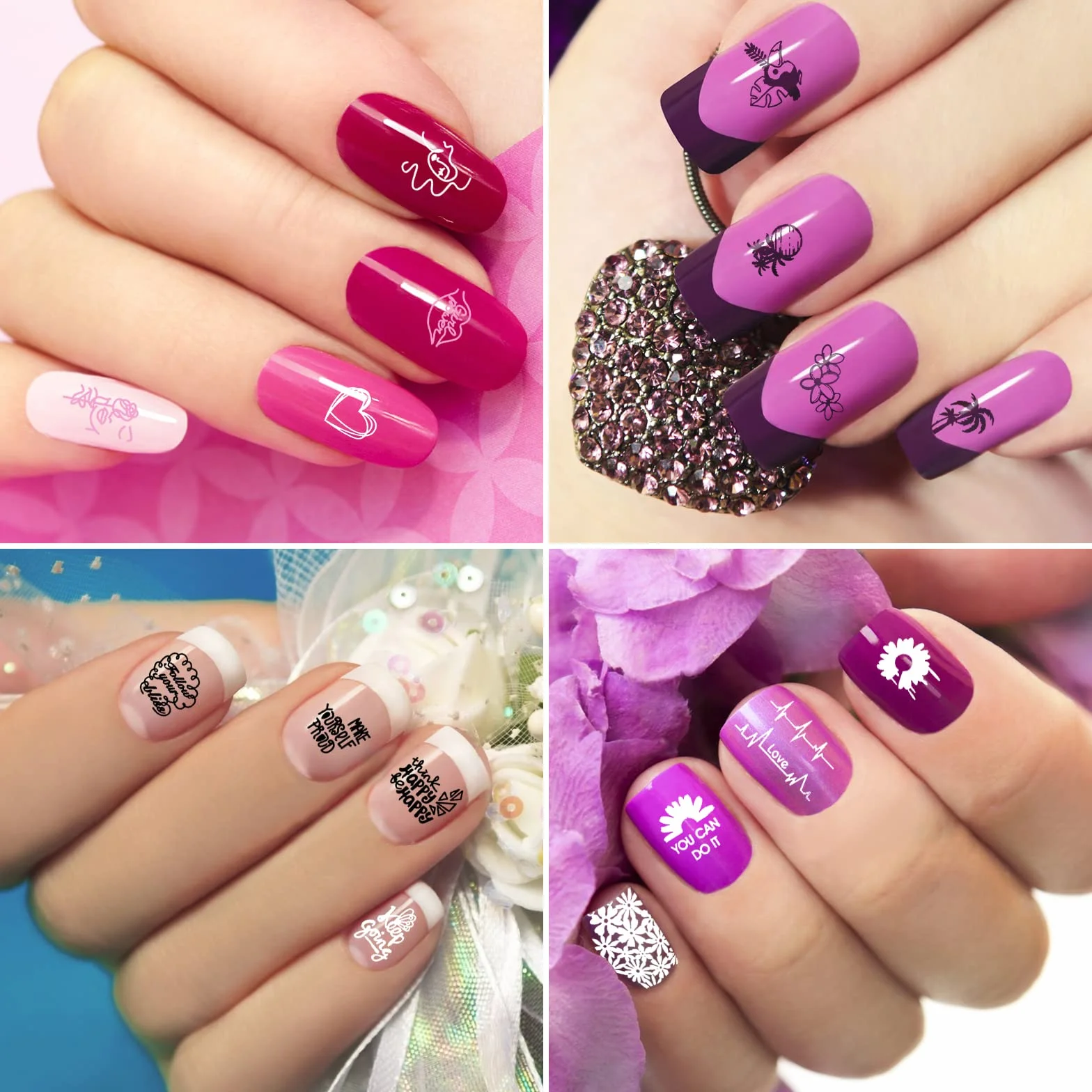 MWOOT 6 Piezas Placas de Estampado de Uñas Nail Art Stamping Placas de Uñas Manicura Decoracion