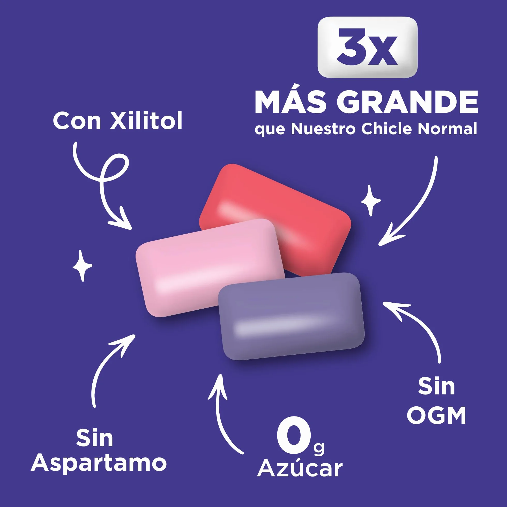 PUR Jumbo Gum Sin Aspartamo Con Xilitol Sabor Natural Bubblegum 20 Piezas