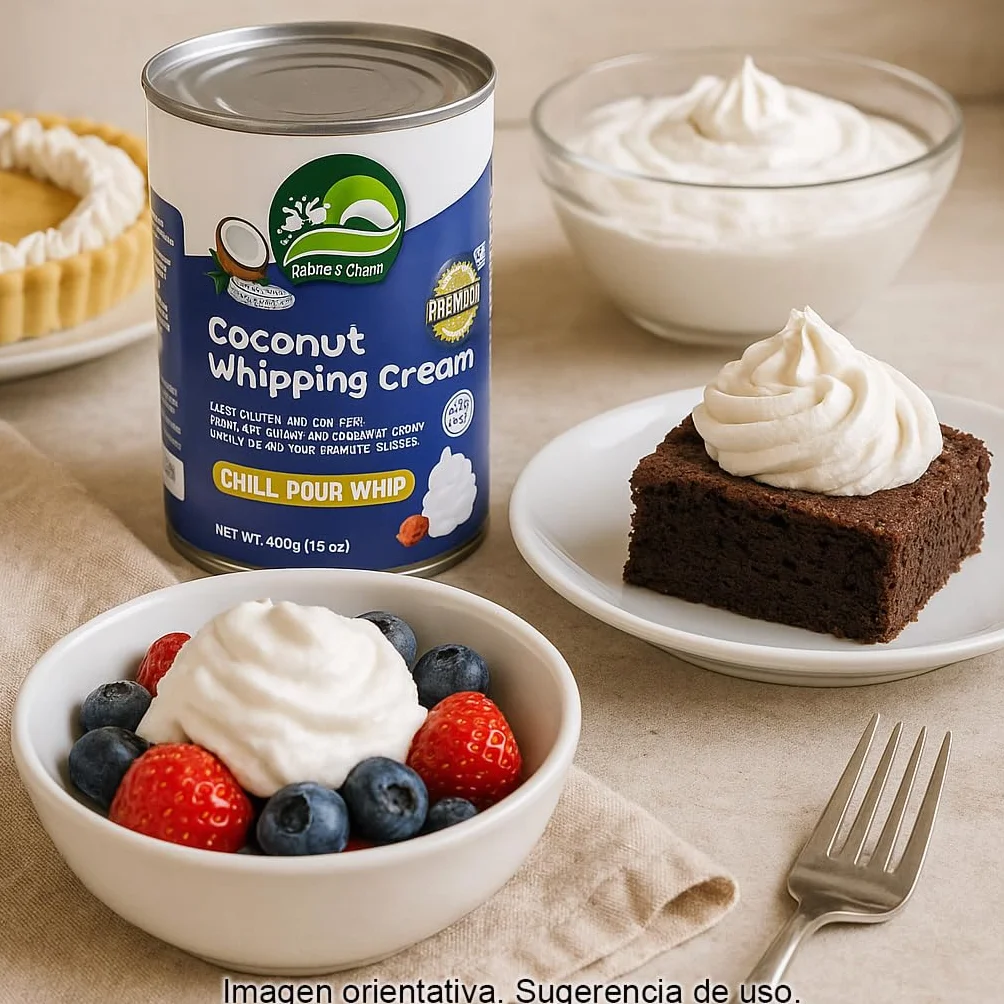 Nata de coco para montar 400 ml alternativa vegetal vegana cremosa sin lácteos gluten ni soja