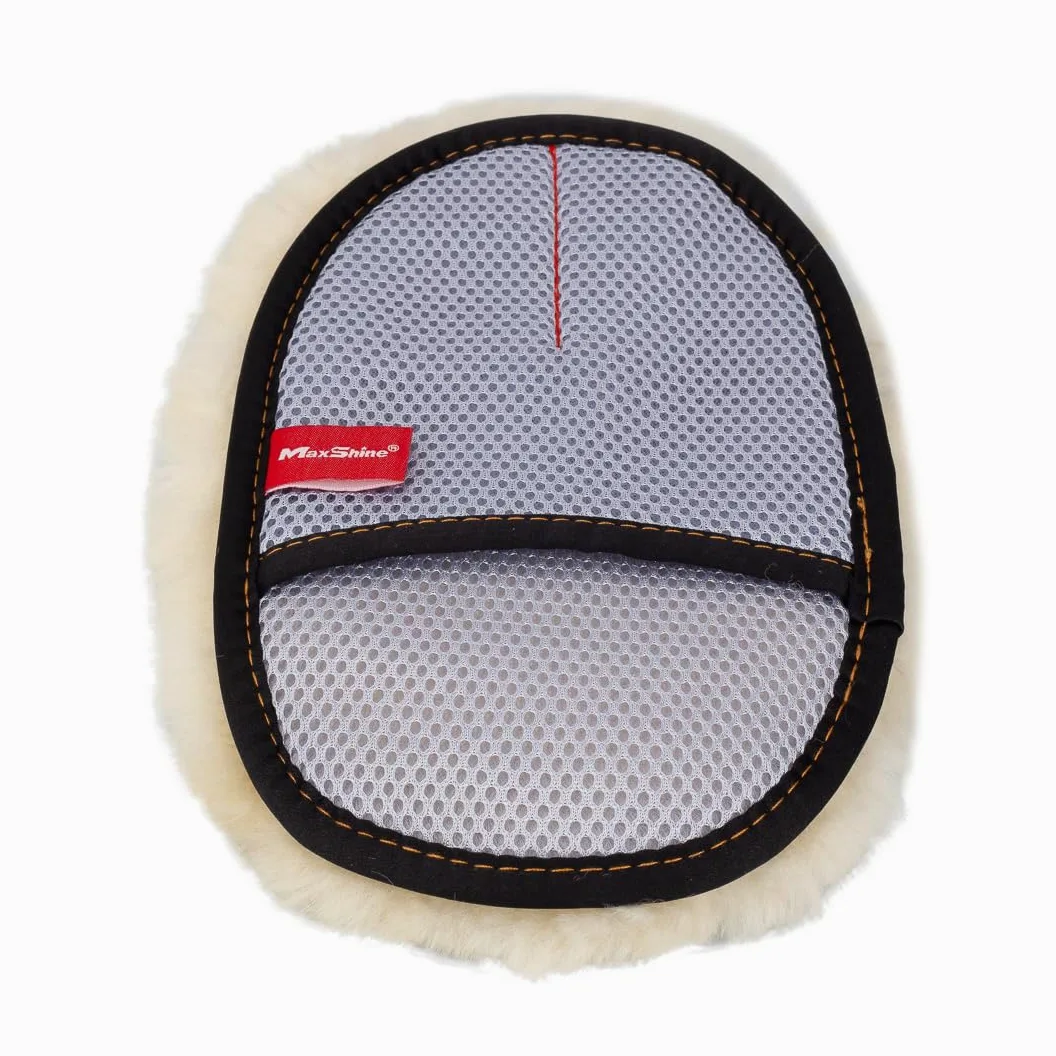 Maxshine Guante de lana de piel de oveja premium, guantes de lana de corderos reales para lavado de coche, almohadilla de lavado de piel de cordero ultra suave