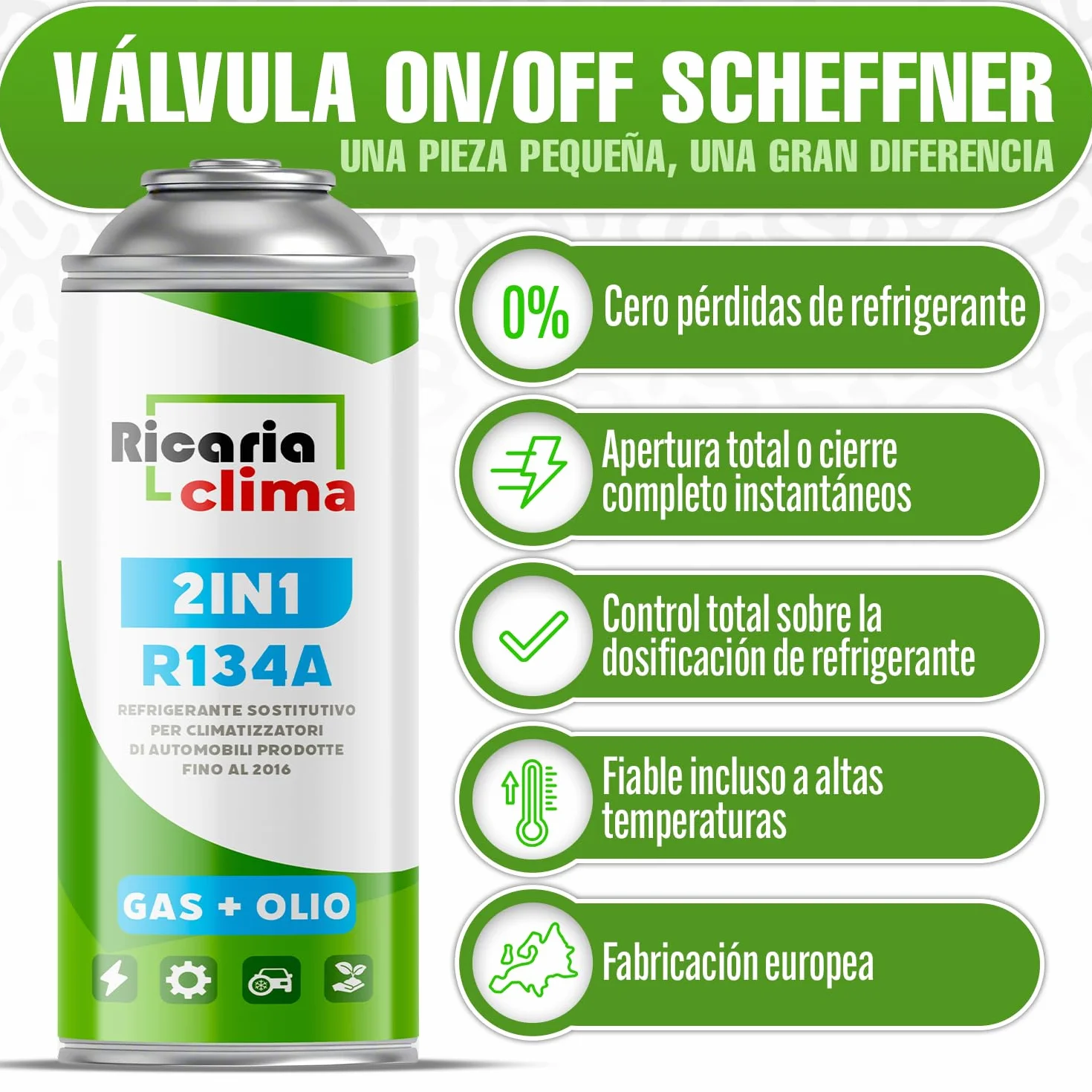 Gas de Recambio R134a para Aire Acondicionado de Automóvil – Kit Refrigerante 2 Botellas 235 g