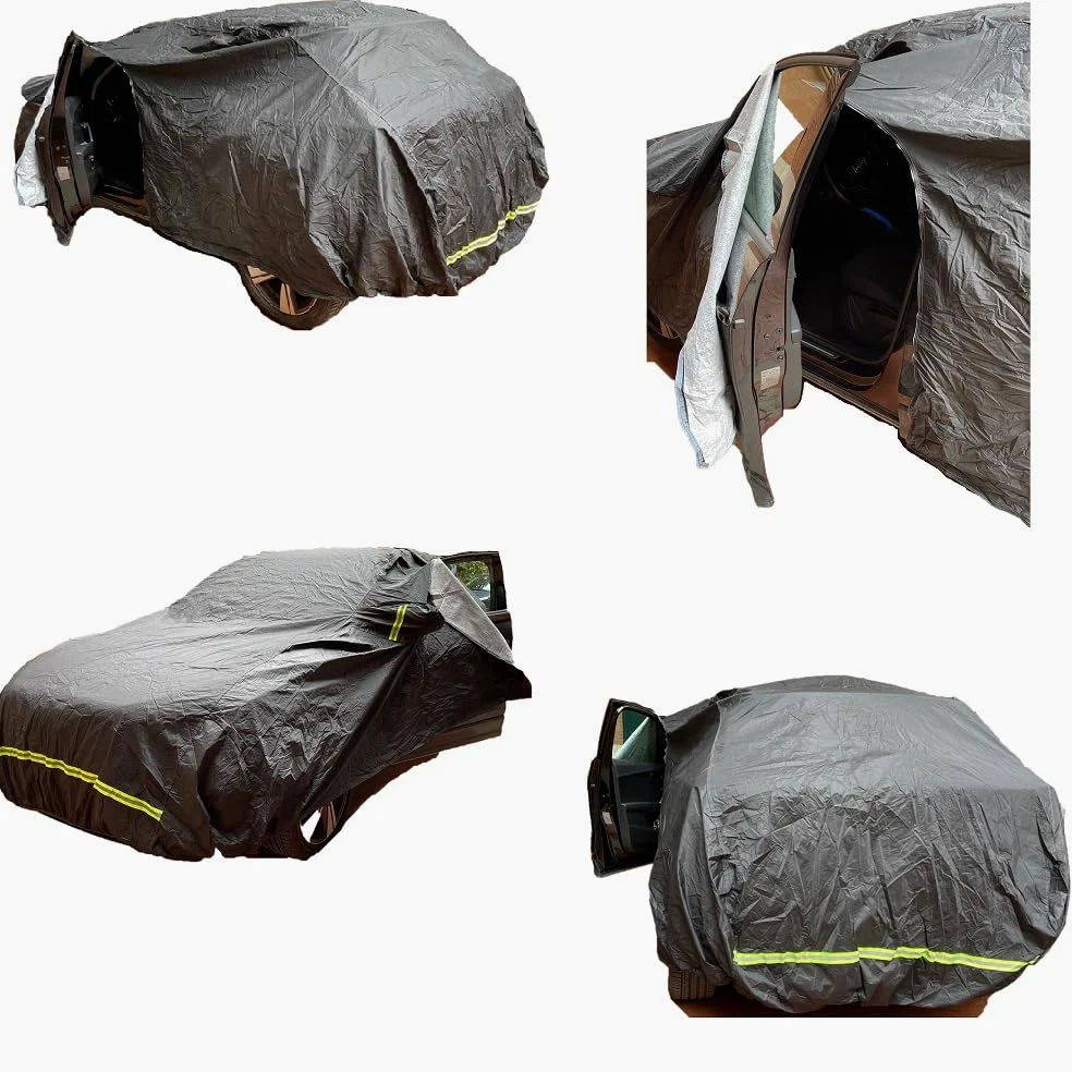Funda impermeable para coche, transpirable, antipolvo, afelpada, para sol, lluvia, funda para coche compatible con Infiniti Q70 Hybrid Premium Executive Cover con cremallera lateral talla XXL