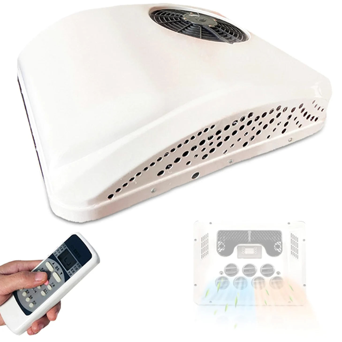Aire Acondicionado de Techo para Camión 2 en 1 Frío y Caliente 220V Universal para Autocaravanas