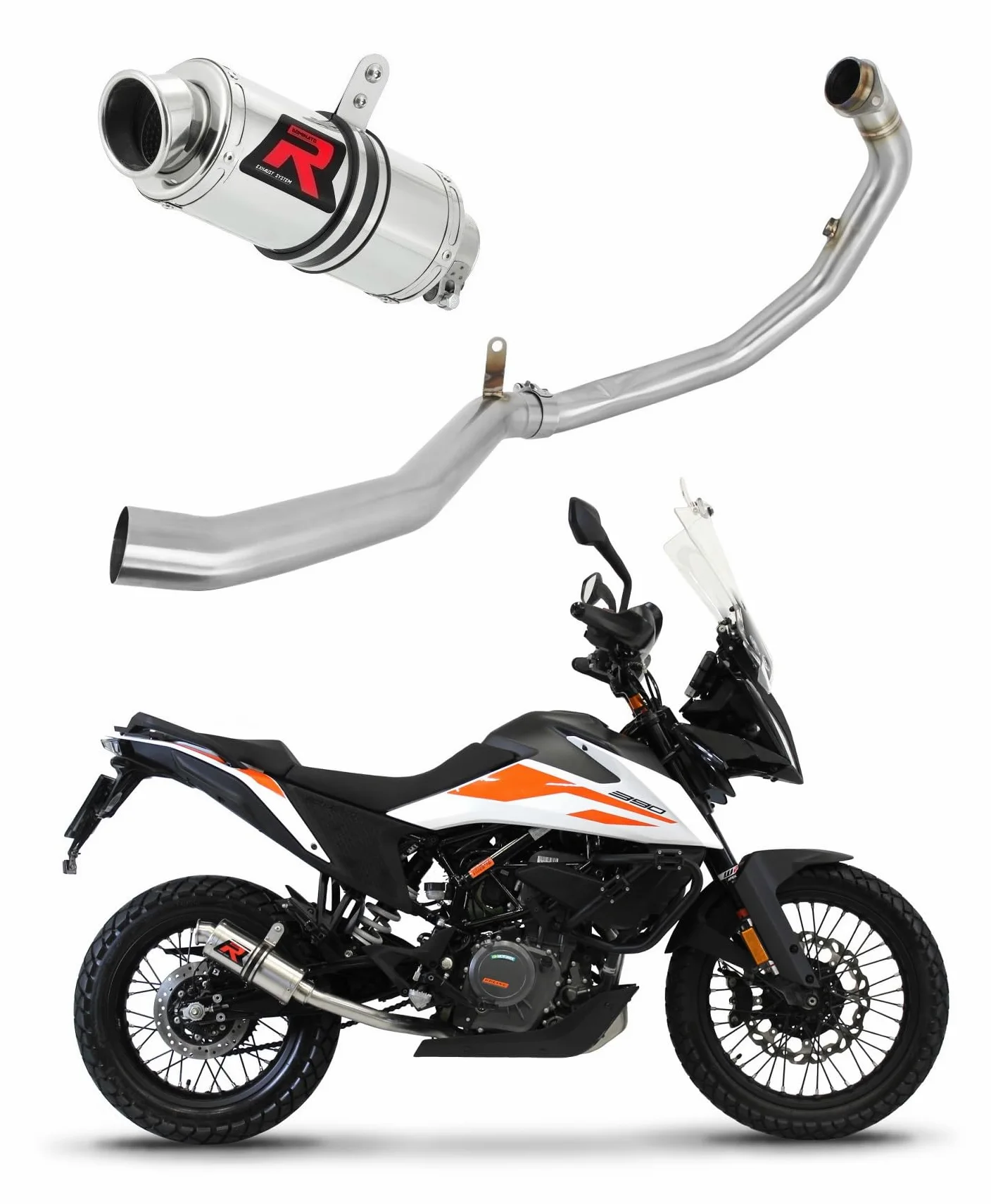 DOMINATOR Sistema de escape Colector Silenciador GP1 compatible con 390 Adventure 2020-2021