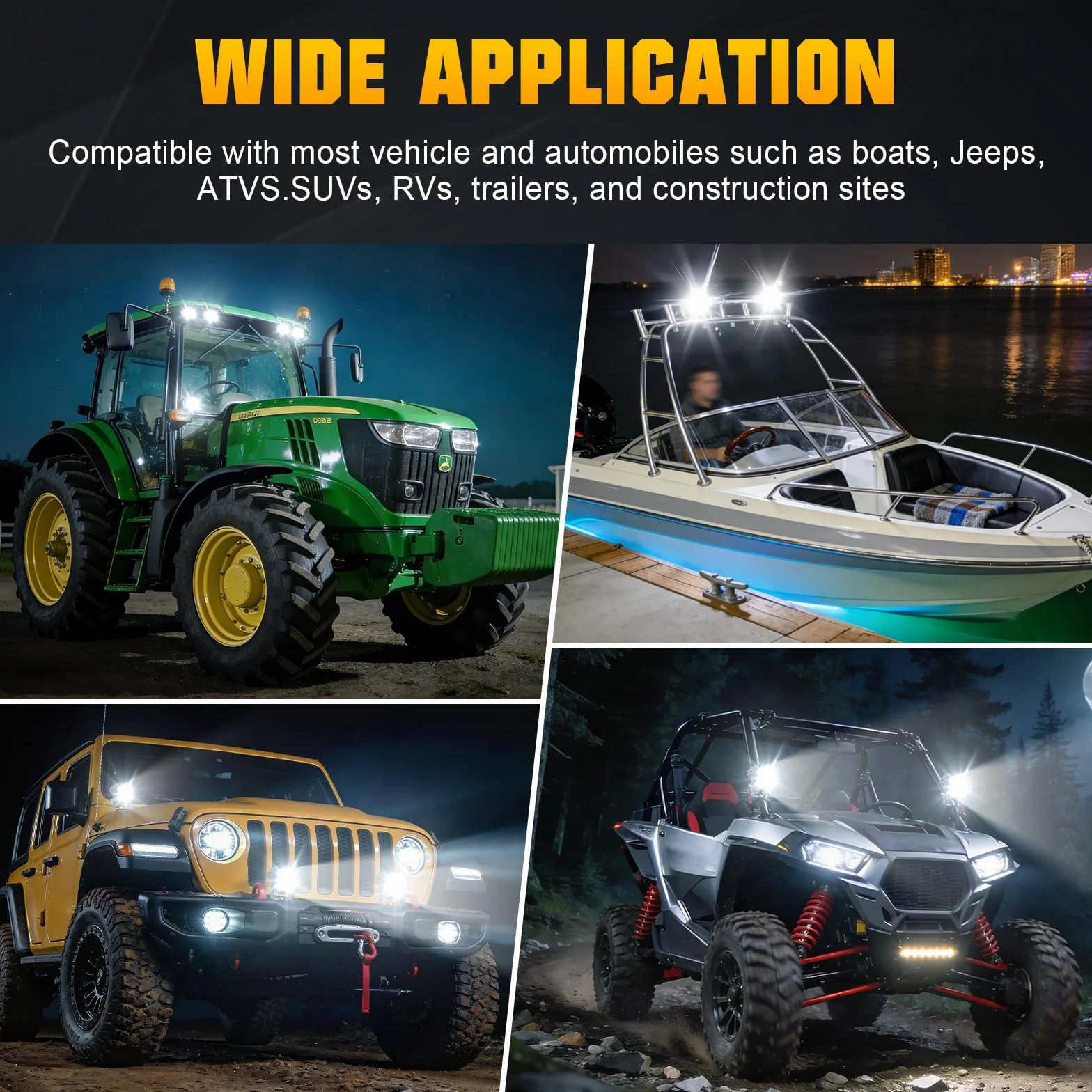 RIGIDON 2 Pcs Mini faros trabajo led, 3 pulgadas 30W 3000LM Focos Led Tractor 12V 24V Spot lámpara trabajo para 4x4 Coche Camión Barco Off Road ATV UTV SUV 4WD Todoterreno, 6000K Blanco