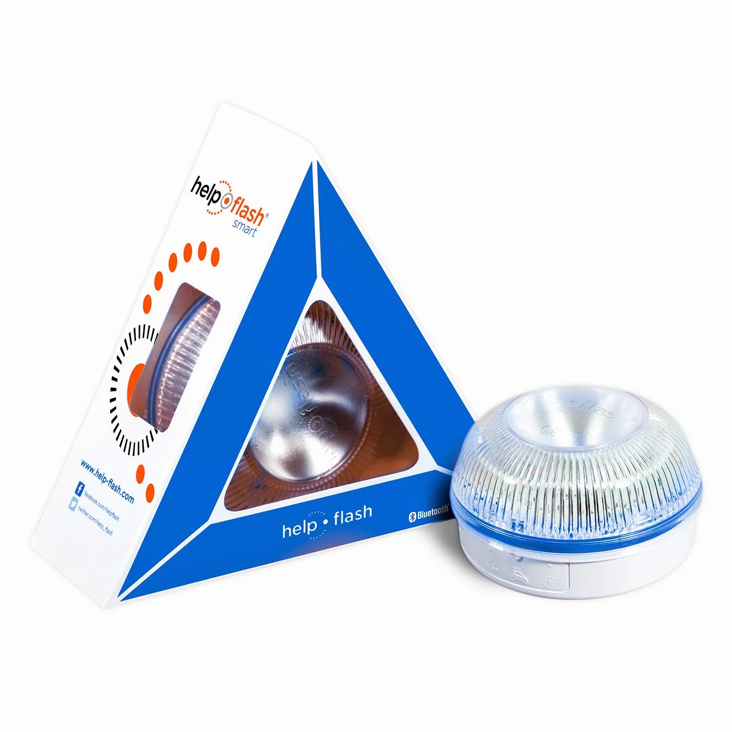 Luz de Emergencia para Coche - Help Flash Smart - Help Flash - Señalización Inmediata en Caso de Emergencia - Dispositivo V16 Visible a 1 Km - Conexión con el Móvil