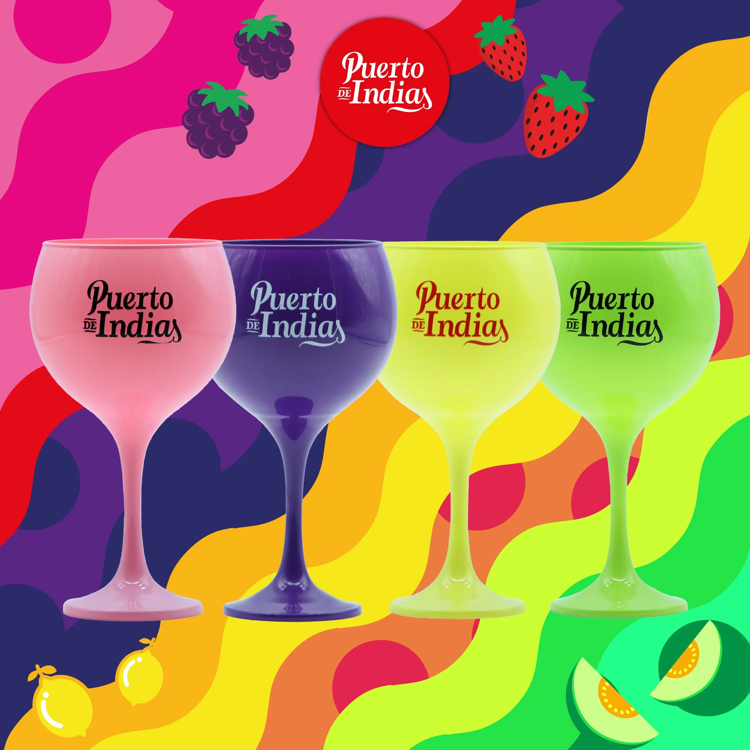Puerto de Indias Pack Exotic Premium Gin 70 cl 37.5º + Copa de Cristal Morada
