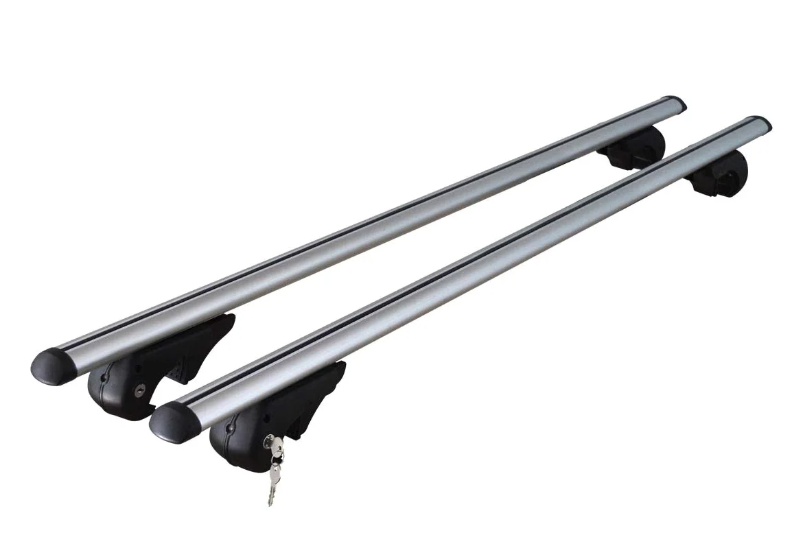 vdp – Barras portaequipajes Rio 135 + Soporte para esquí/Snowboard/esquís de Aluminio 4 Pares Extensible Skoda Octavia Scout a Partir de 07