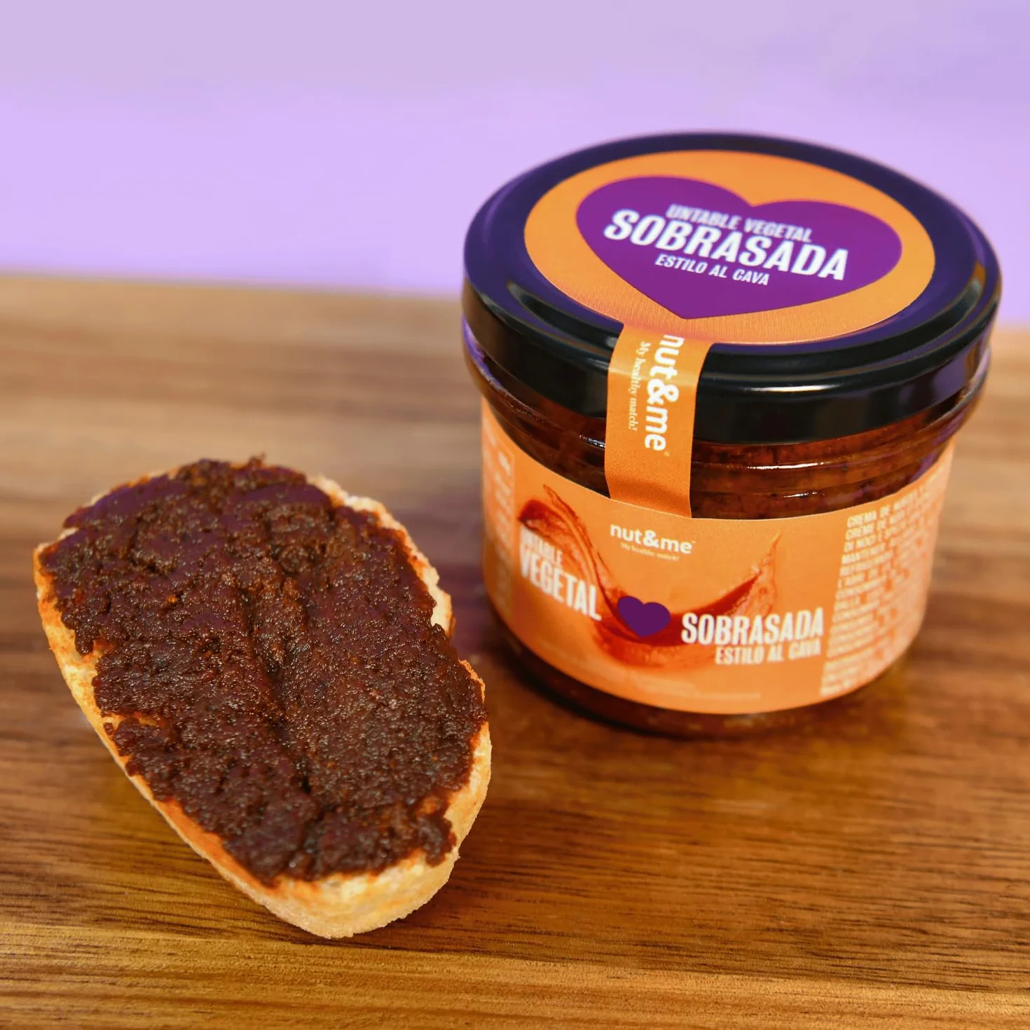Nut&me Paté Vegetal Estilo Sobrasada al Cava 200g Vegano Alto en Fibra Sin Gluten Sin Lactosa Pack 2x100g