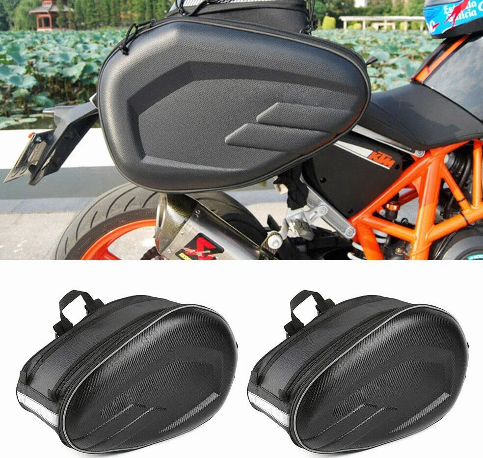 MIHUNTER Bolsas laterales para motocicleta, 36 L-58 L, impermeables, de gran volumen, para asiento trasero, multiusos, ampliables, bolsas de equipaje para moto