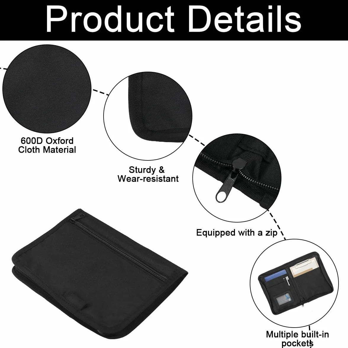Carpeta de Coche Organizador de Guantera, Organizador Portátil de Documentos Bolsa de Almacenamiento de Documentos para Gafas de Sol, Tarjeta de Identificación