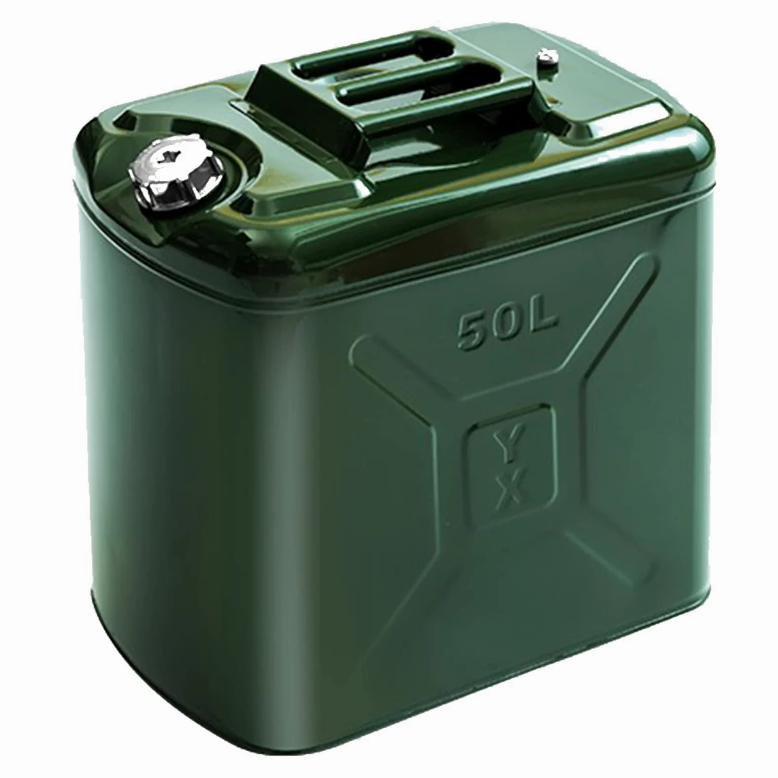Recipientes para gasolina El tanque de gas de metal puede acceder al ejército de gasolina verde, el combustible diesel puede alimentar el tanque de copia de seguridad de emergencia, con un pico flex