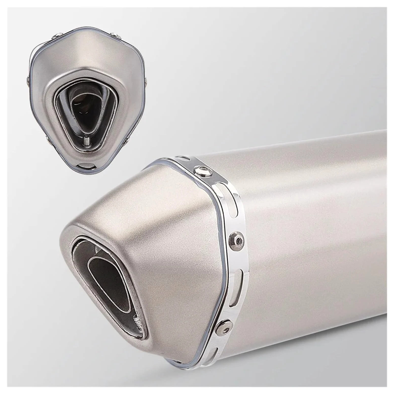 Manguera de escape para motocicleta Silenciador de tubo de escape Universal para motocicleta, de acero inoxidable, 51mm de longitud, 300/370/470/570mm