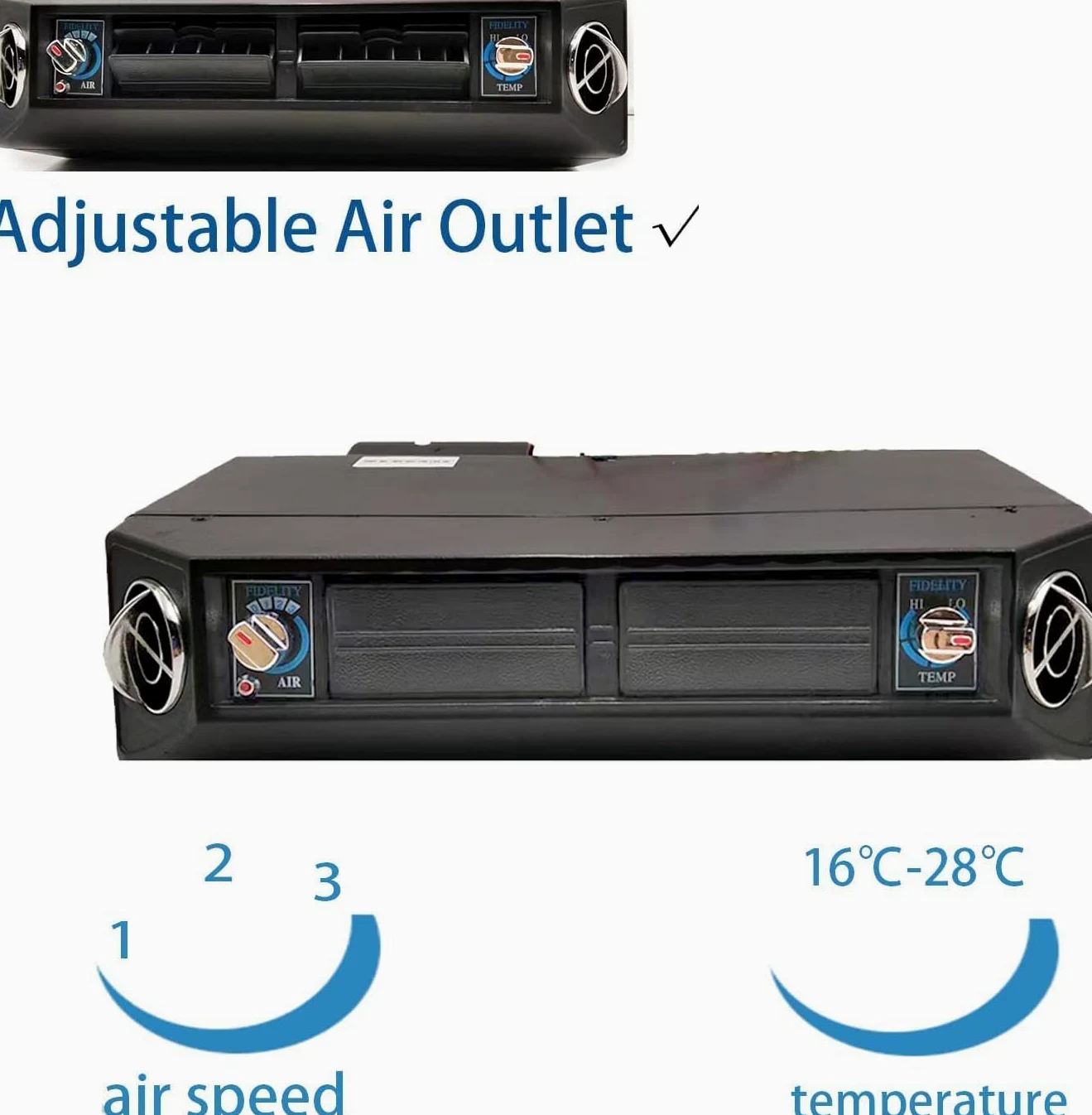 Aire acondicionado universal debajo del salpicadero, sistema refrigeración eléctrico compacto furgonetas caravanas camiones
