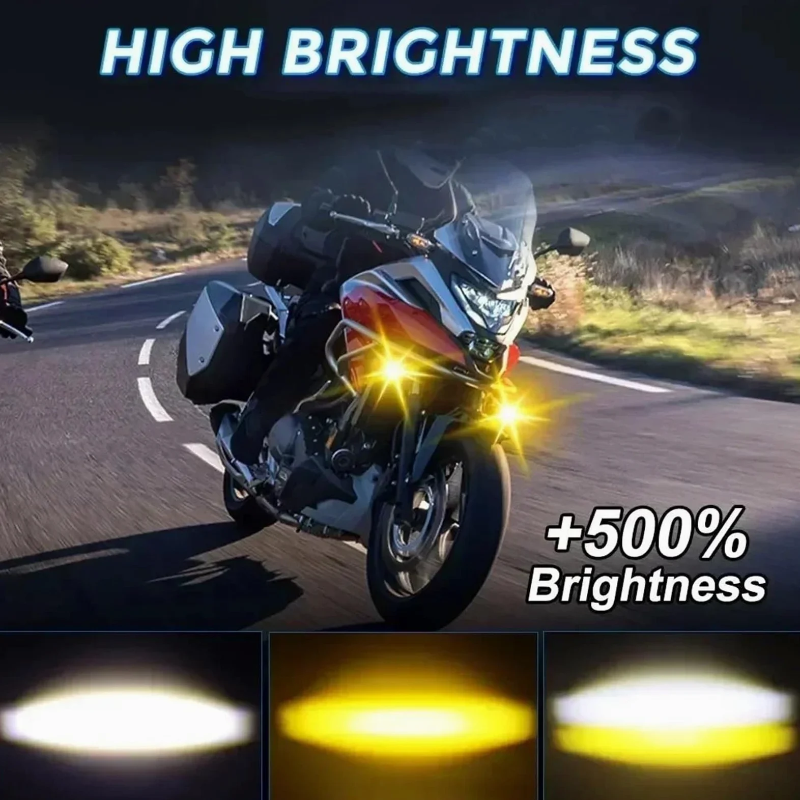 Faros Motocicleta Luces Antiniebla Faros Delanteros LED Antiniebla | Foco LED motocicleta faros antiniebla 200W para todoterreno ADV GS UTV lámpara asistida por camión luces auxiliares 12V 24V
