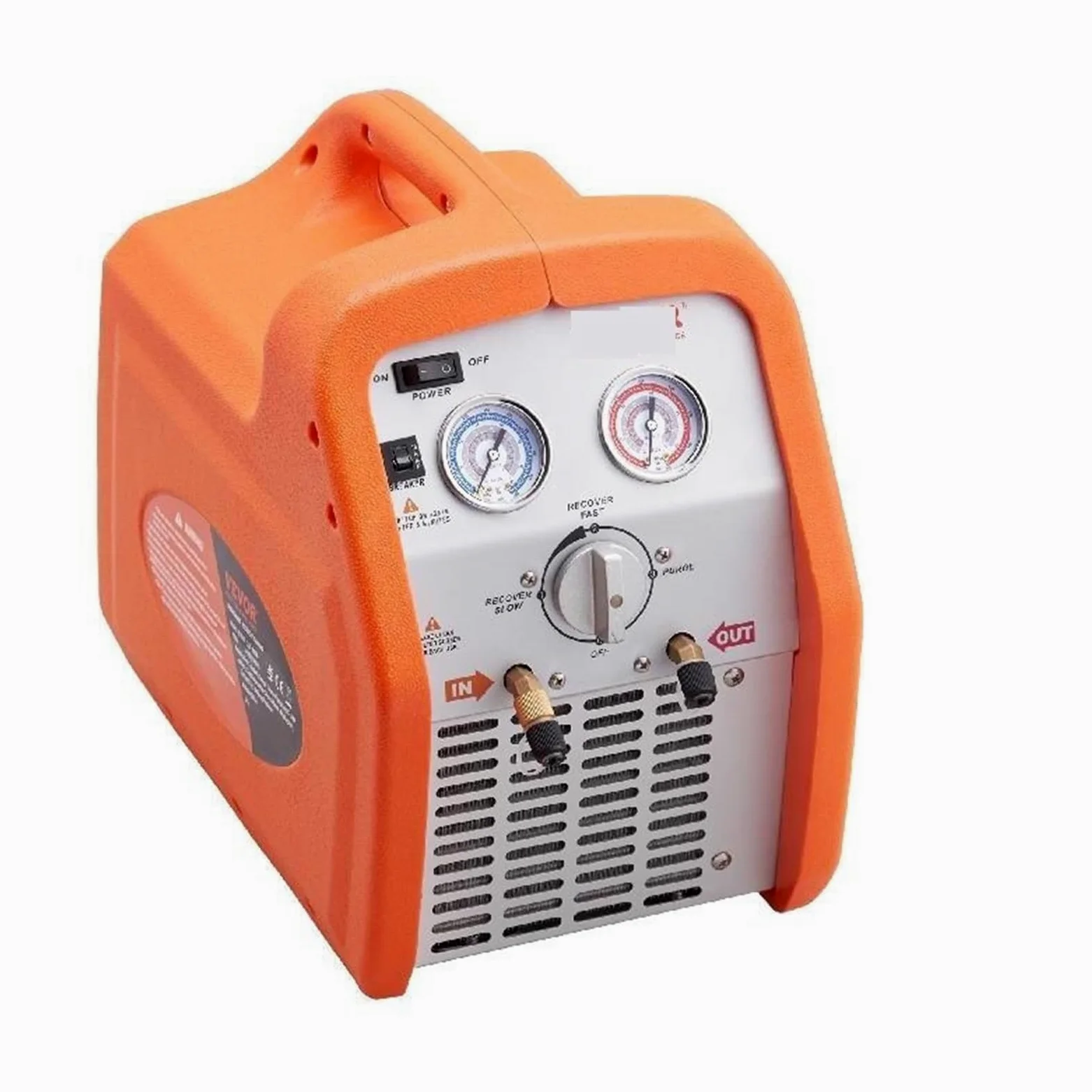 Máquina de recuperación de refrigerante, máquina portátil de recuperación de CA HVAC 1HP/3/4 H-P para refrigerante líquido de 120 V, unidad eficiente y fiable para el mantenimiento de sistemas HVAC