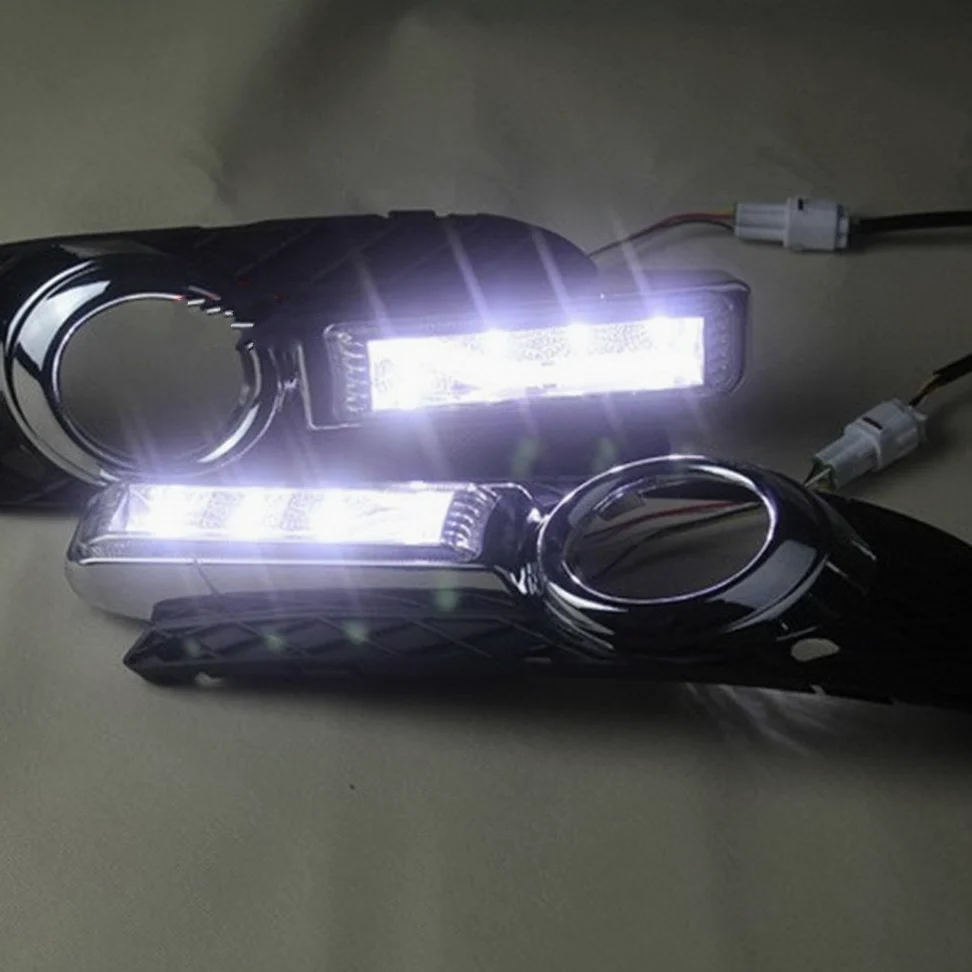 Luces diurnas LED DRL-M-Lancer-2008, 6000K Parachoques delantero LED DRL con guía de luz
