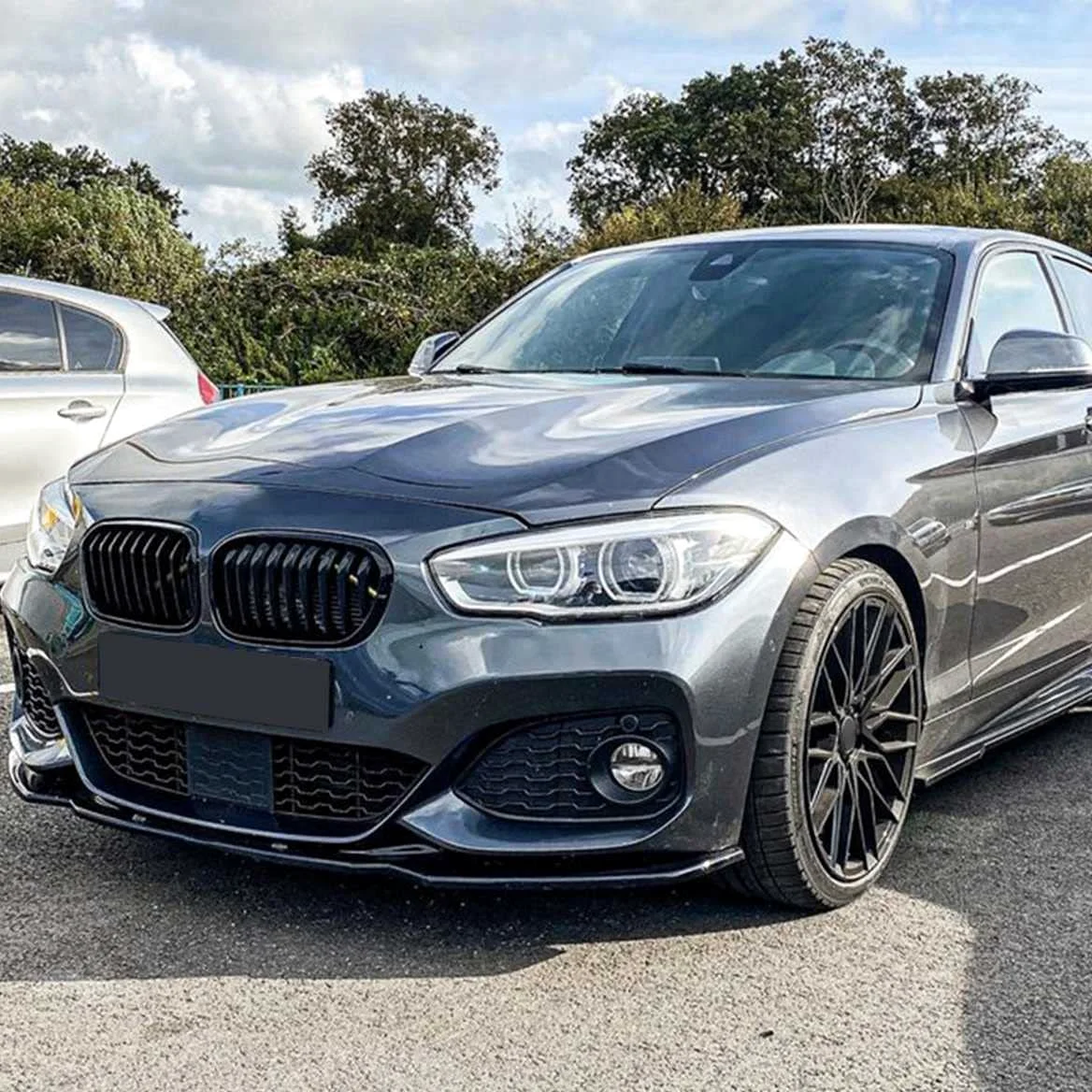 Coche AleróN Delantero Para B-MW 1 Series F20 F21 M-Pack 118i 120i 2015-2019, Labio Parachoque Spoiler Lip Trim Splitter Difusor Kit Cuerpo ProteccióN Accesorios