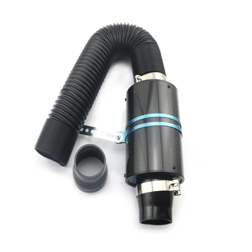 Filtro de Aceite para Coche 1 Juego Universal de Filtro de Aire Frío de Fibra de Carbono de 3 Pulgadas para Coche, Kit de Manguera y Tubo de Admisión de Aire Cerrado Universal