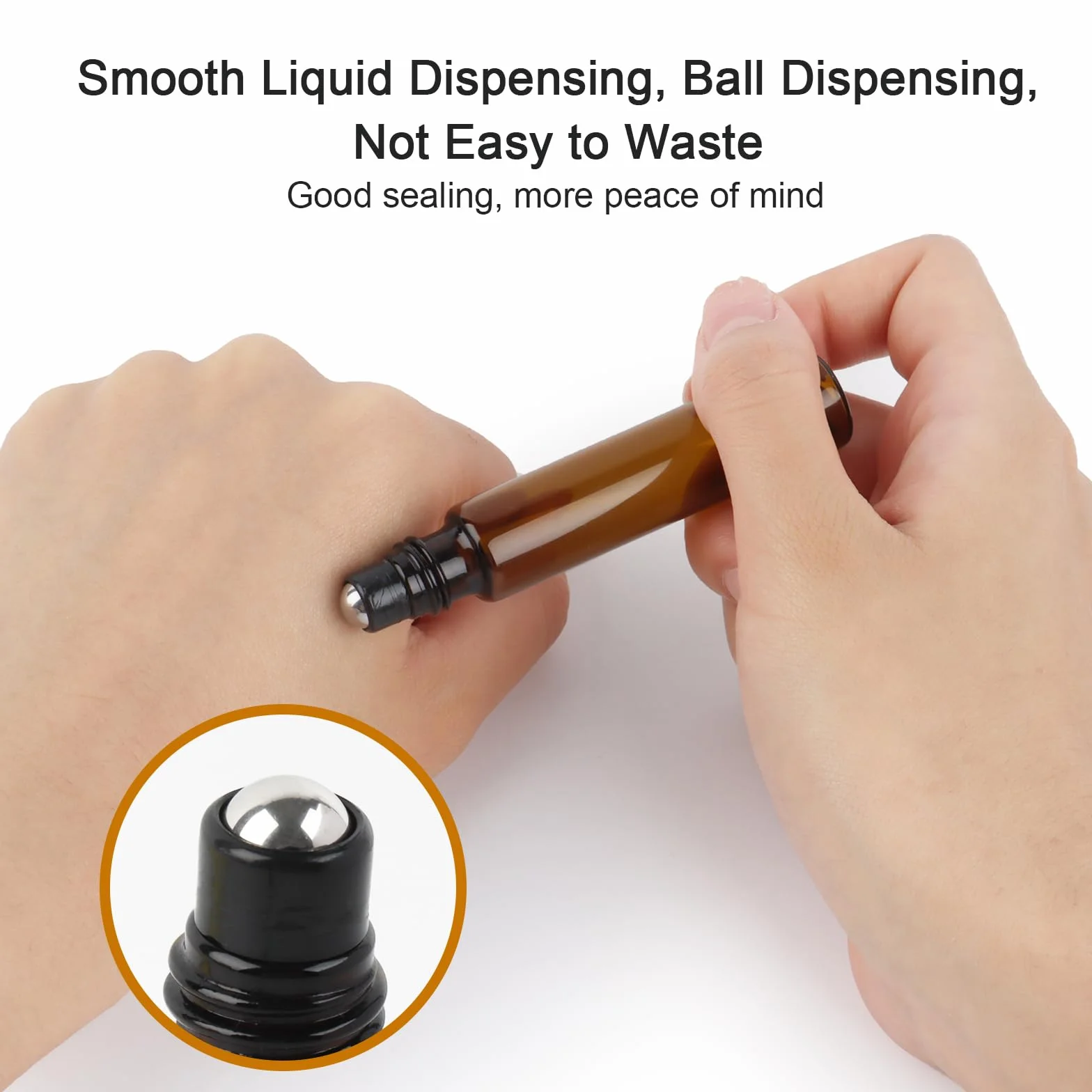 Botellas de vidrio roll-on vacías 10 ml para aceite esencial con rodillo inoxidable