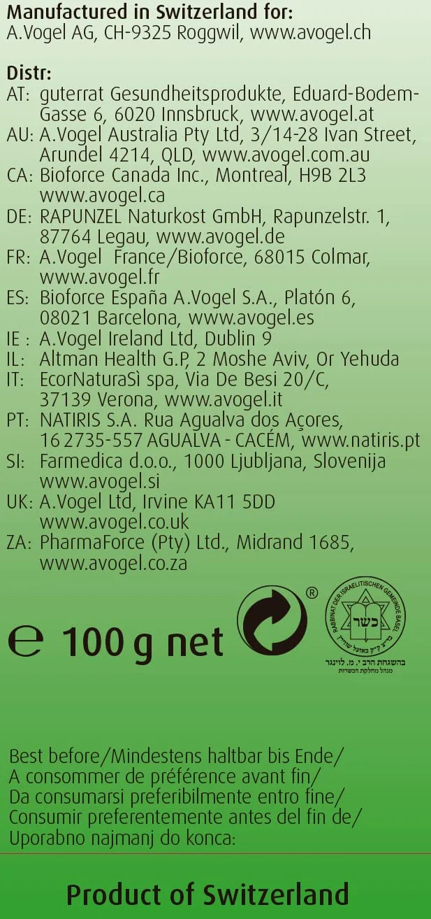 A.Vogel Santasapina Bonbons Caramelos con Extracto de Yemas de Abeto para la Garganta, Miel Pura y Jugo de Pera, 100 Gramos