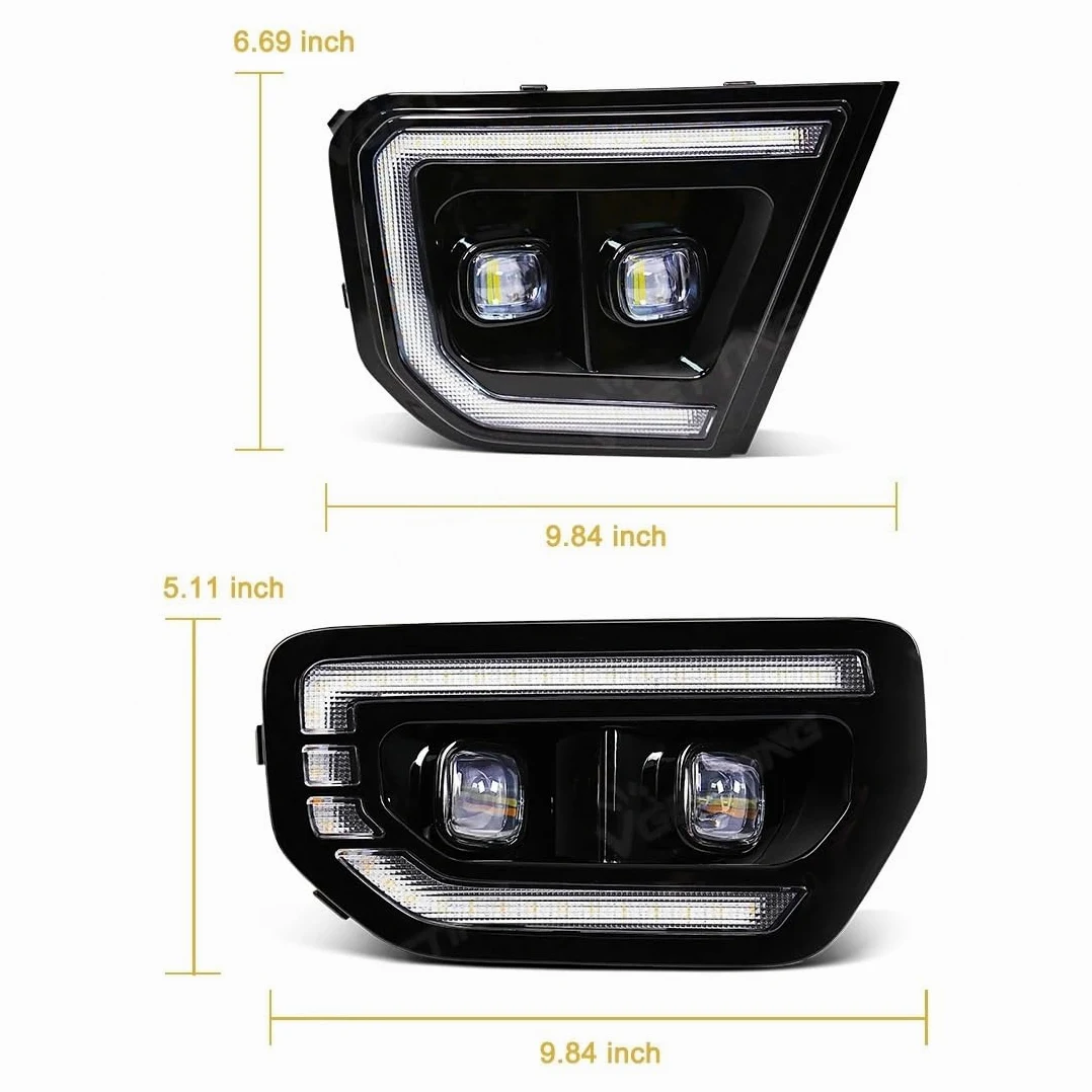 Luz Niebla Para Ford Para Ranger Para Wildtrak 2022 2023 Luces Diurnas LED DRL Intermitentes Blancas Amarillas Luces Antiniebla Coche