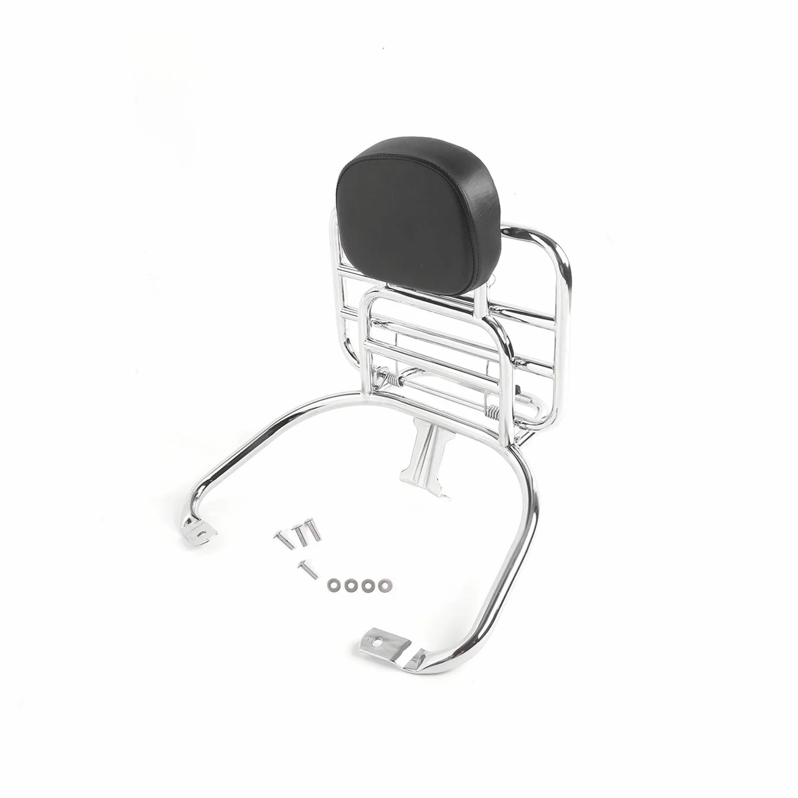Generic Portaequipajes Trasero para Motocicleta Duradero con Respaldo para Sprint Primavera 150, Placa Cromada de Aleación de Acero, Fácil de Instalar
